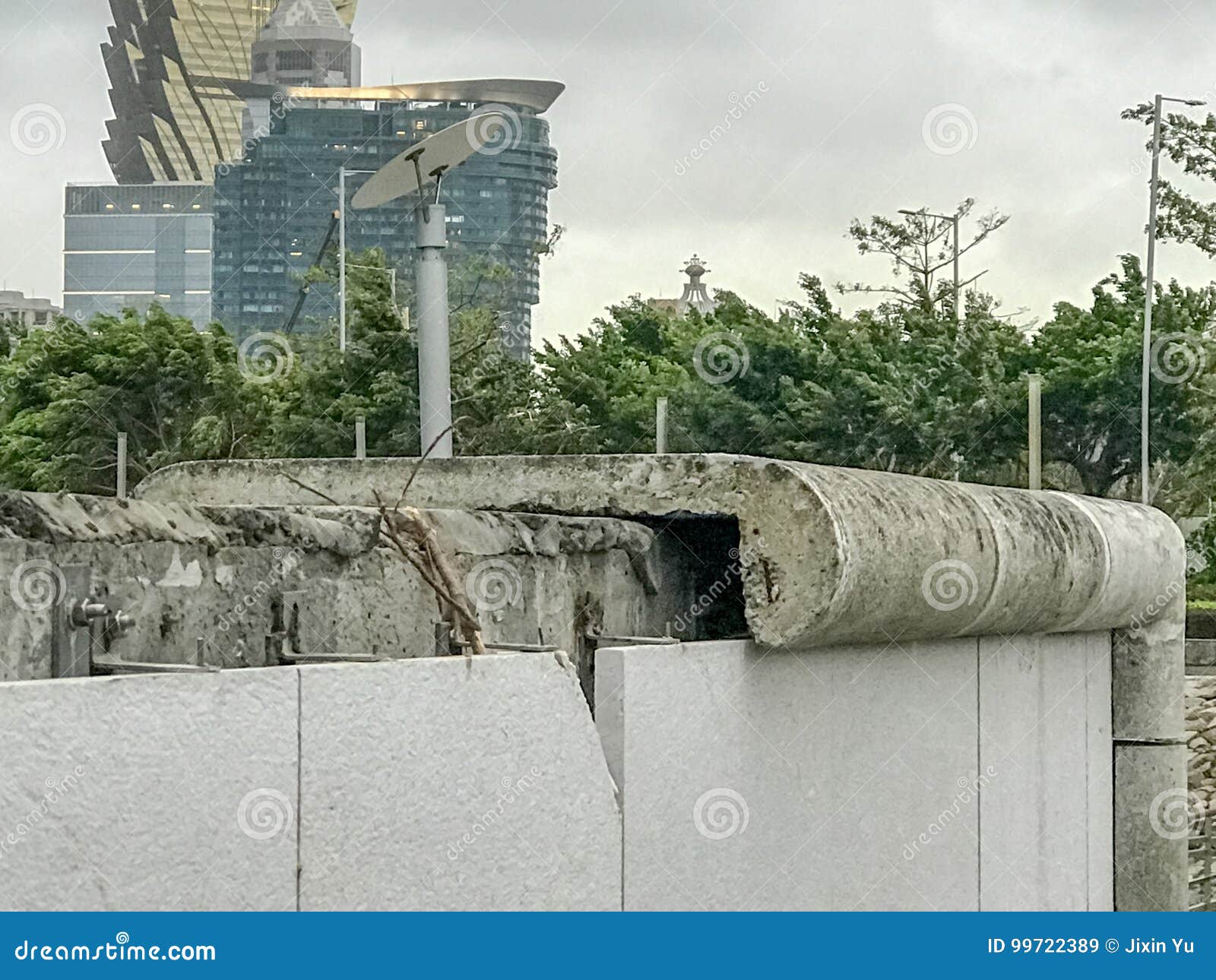 The Cement Casting Blown Down Stock Image - Image of wind, broken: 99722389