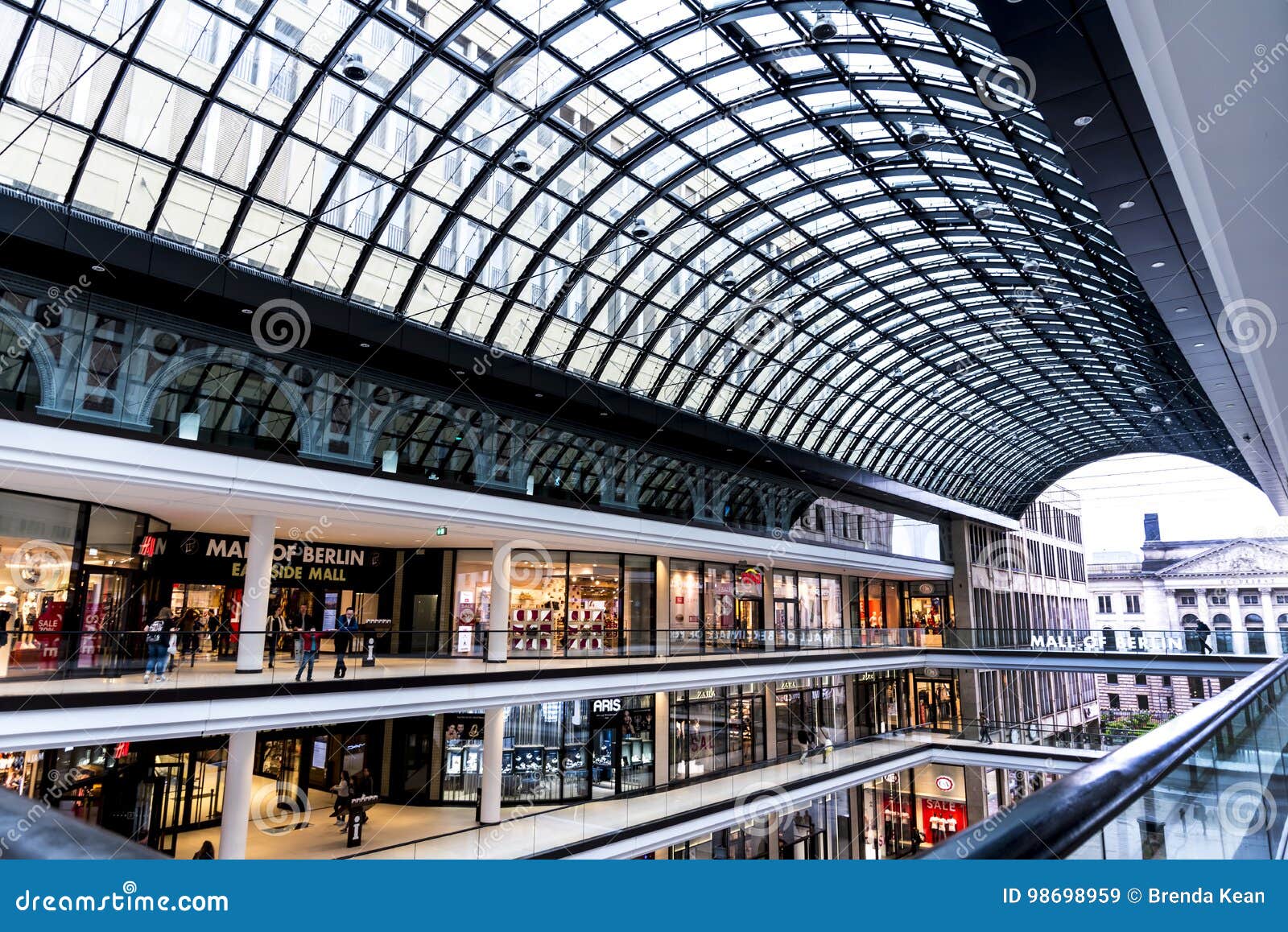 View of new Mall of Berlin shopping mall in Potsdamer Platz