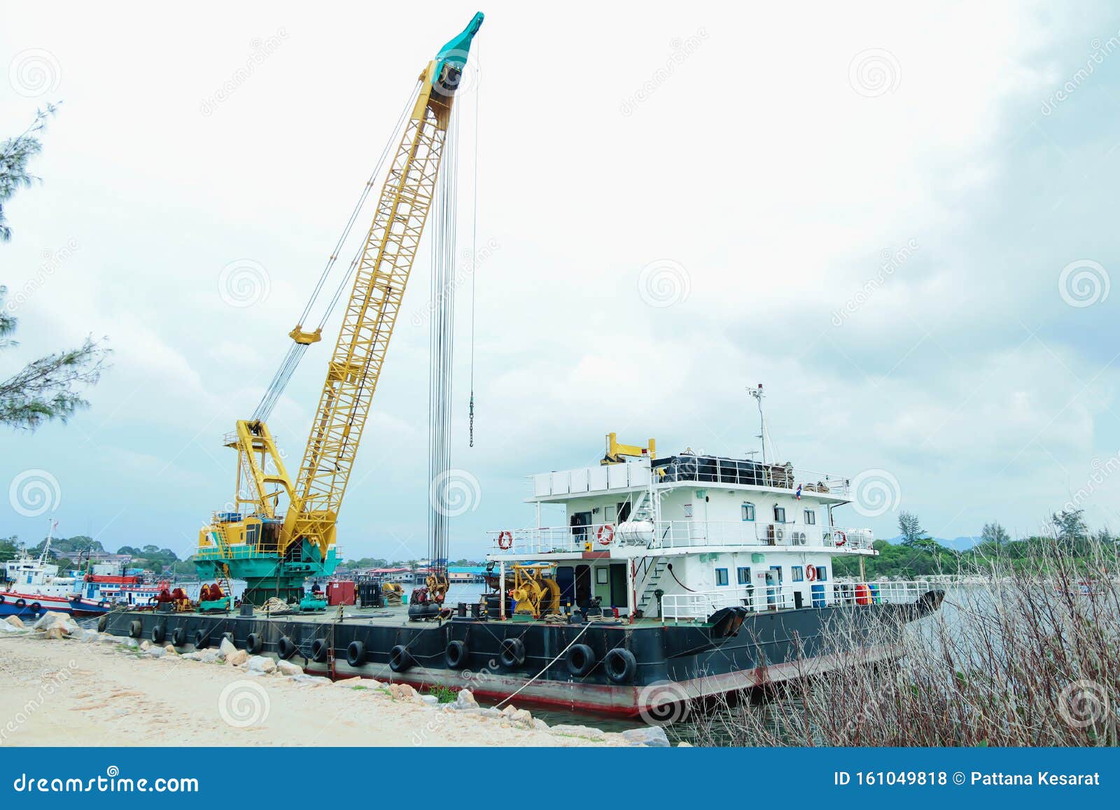 Huge Crane Mounted on the Boat Editorial Stock Photo Image of
