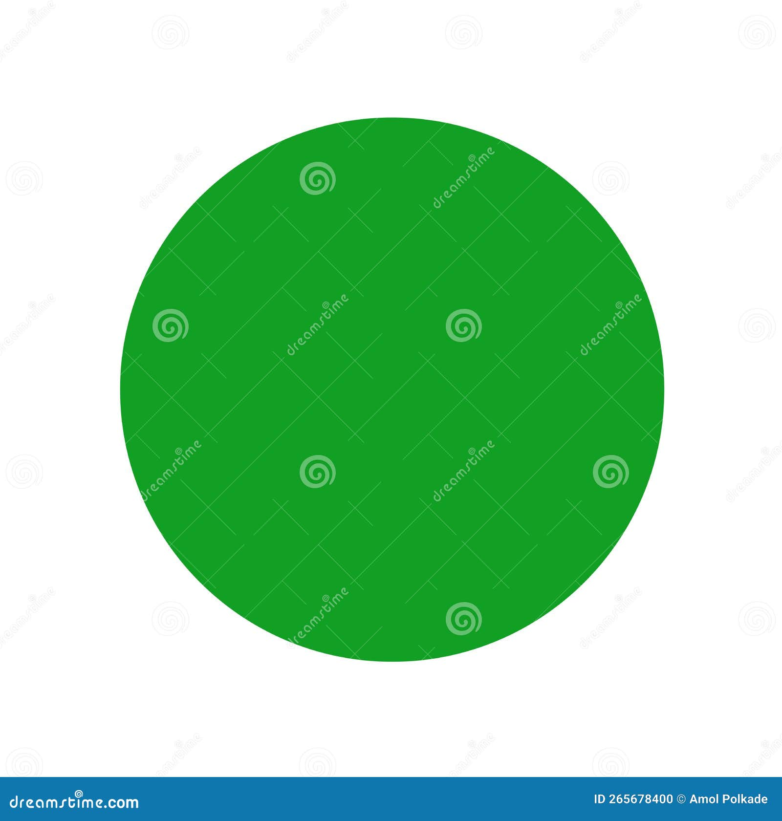 Huge Green Dot on White Background. Green Dot Vector Stock Vector
