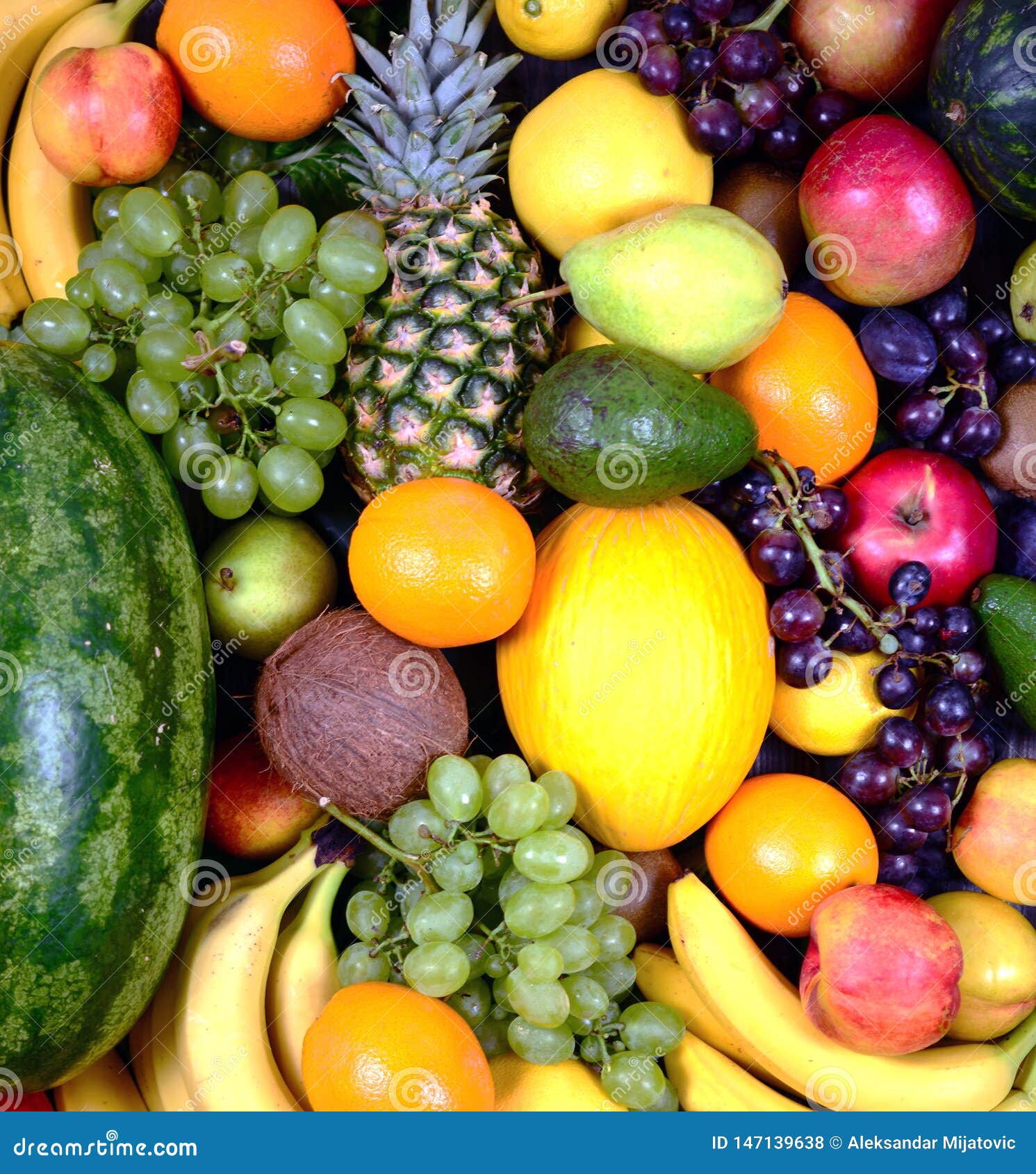 Huge Group of Fresh Fruit High Quality Studi Shot Stock Photo Image