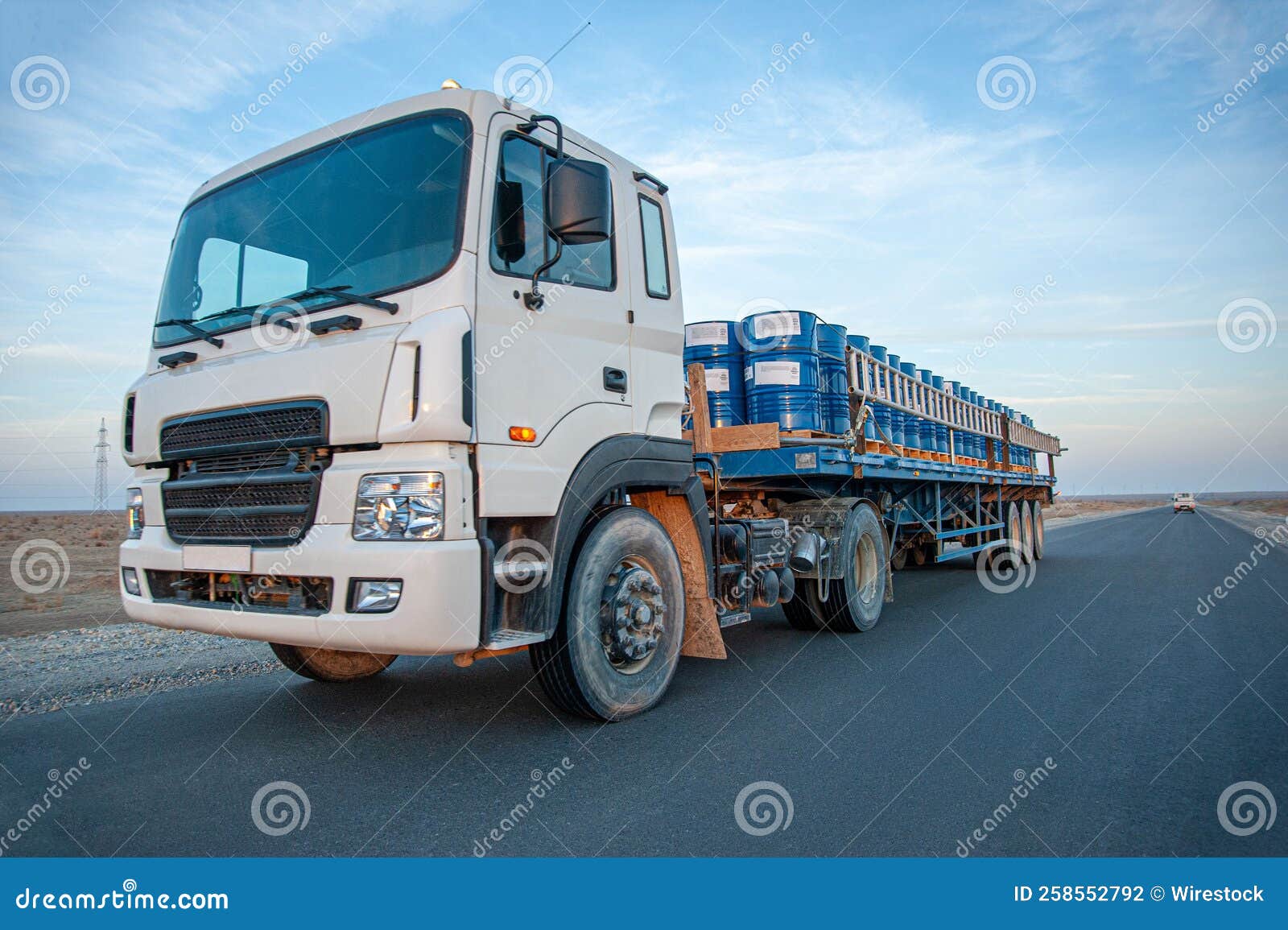 Huge Heavyduty Truck on the Empty Road Stock Photo Image of industrial, truck 258552792
