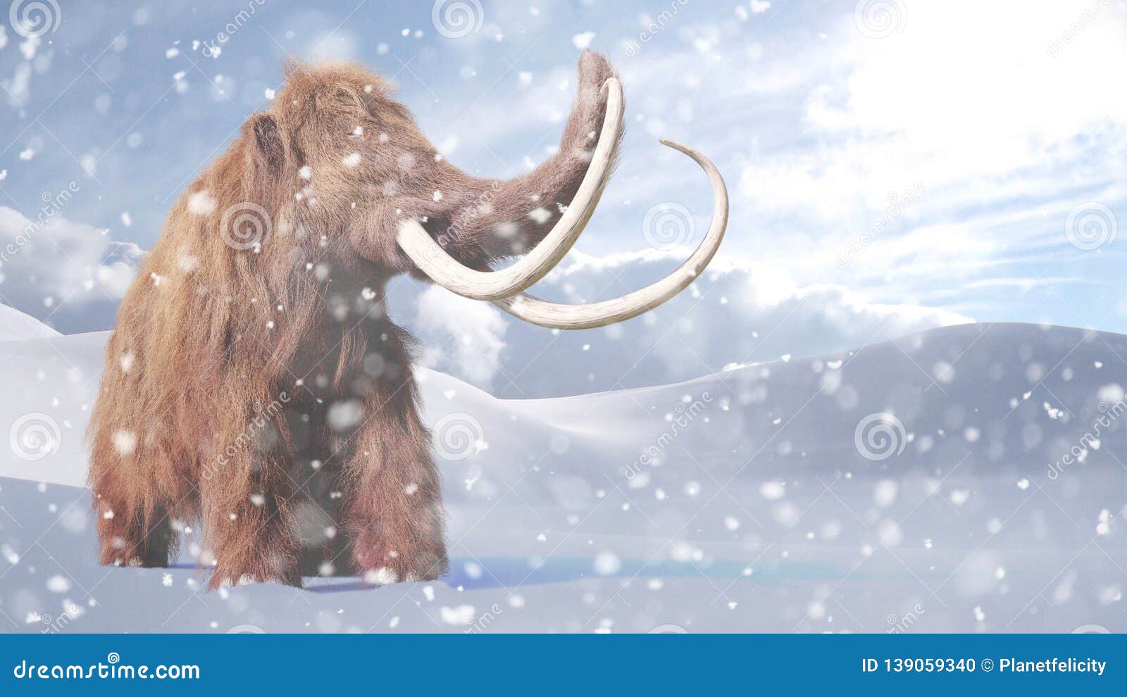 Mammoth Permafrost Ice Age Cartoon Illustration