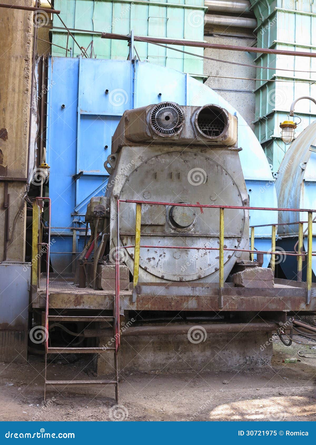 Huge Industrial Air Compressor at Old Power Plant Stock Image Image