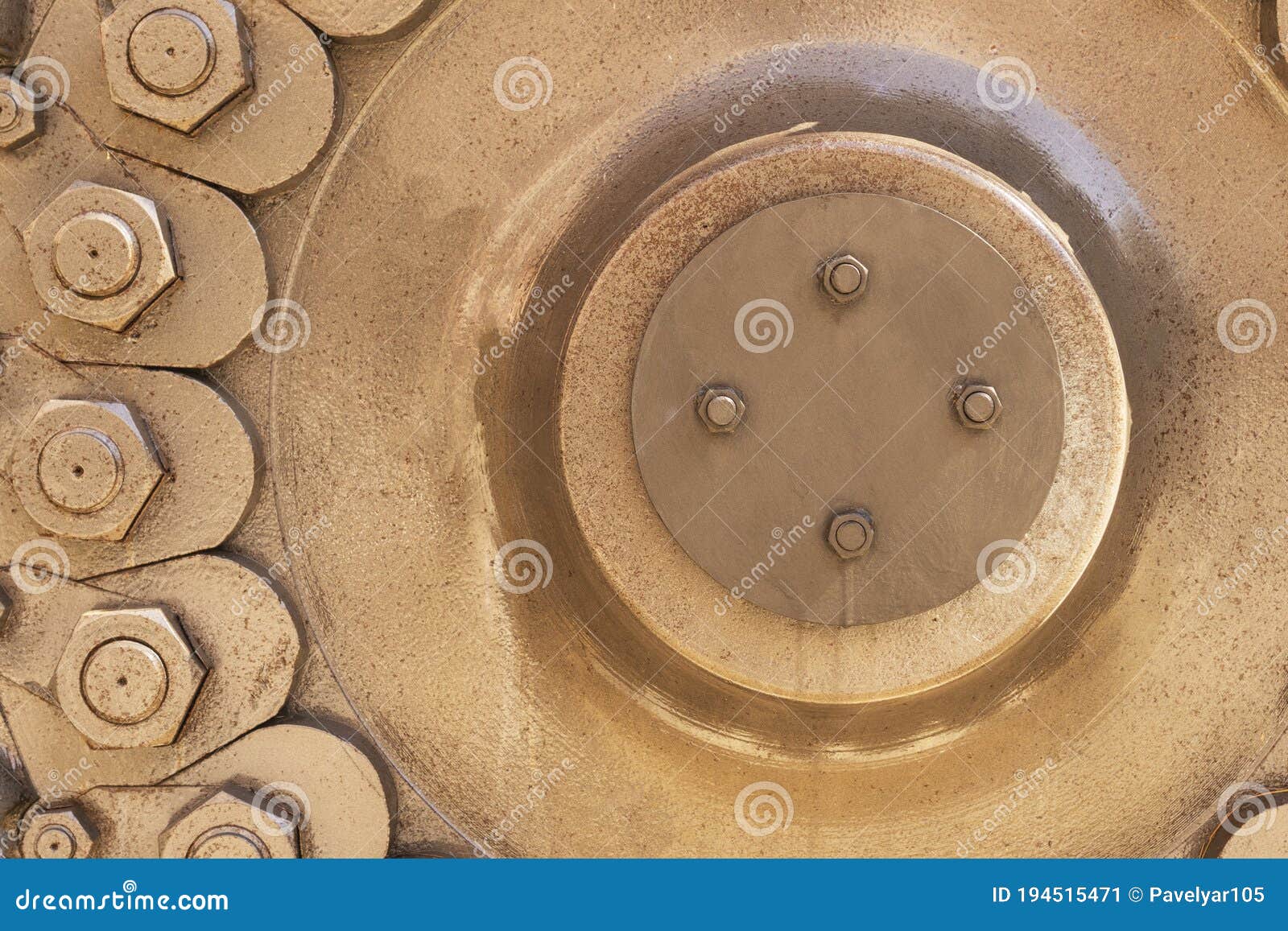 Huge Iron Engineered Structure with Large Hex Bolts and Nuts Stock