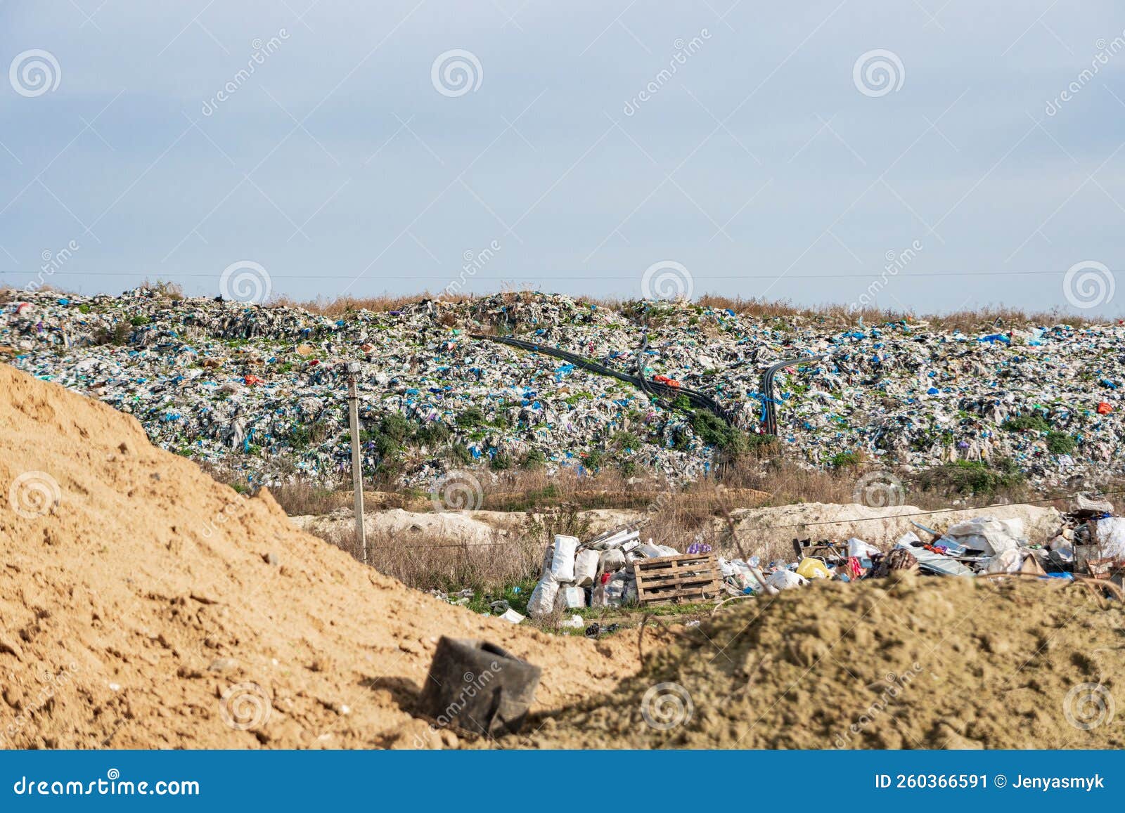 A Huge Landfill For Waste Disposal. Accumulation Of Garbage In Landfill
