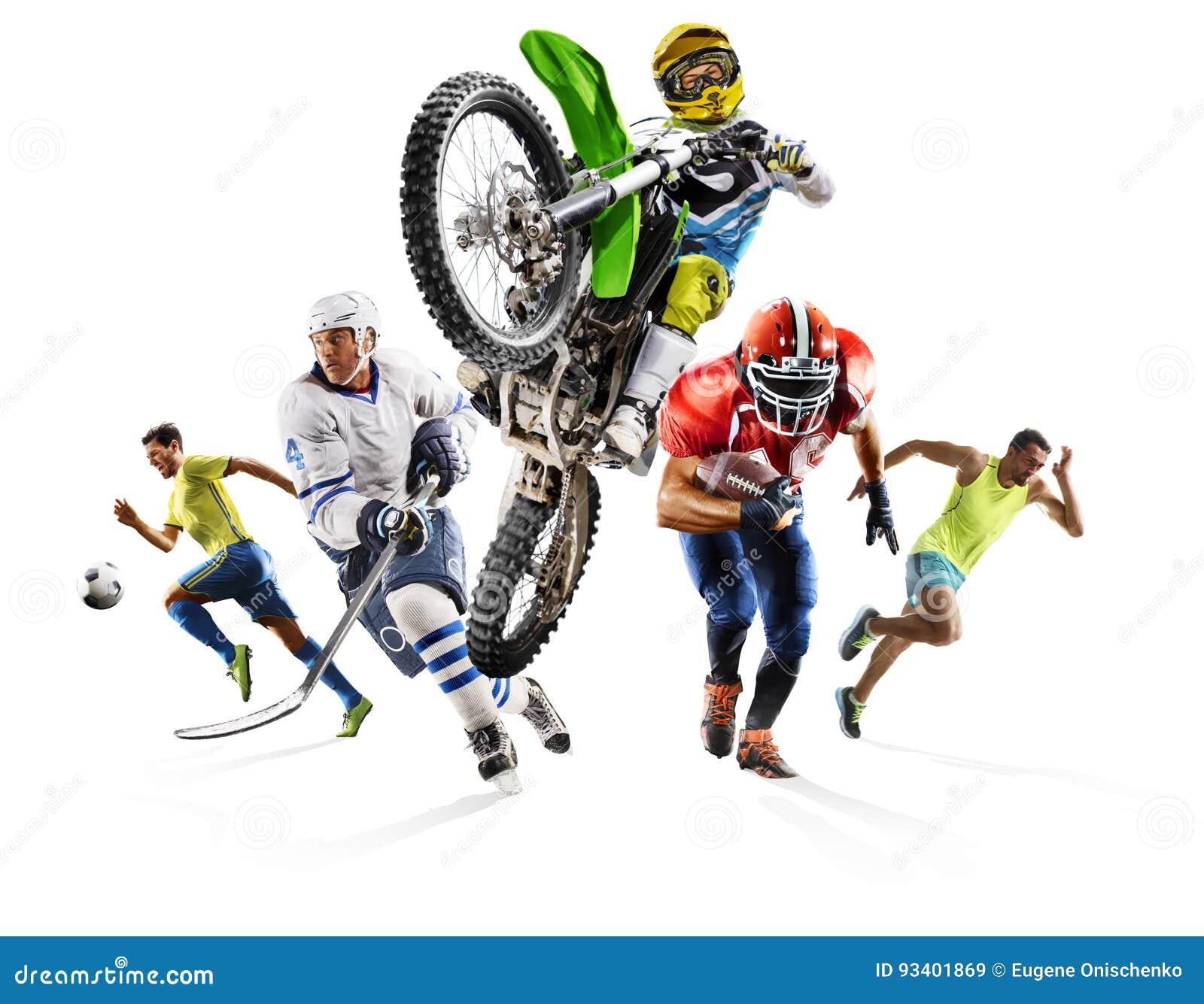 huge multi sports collage soccer athletics football hockey motocross