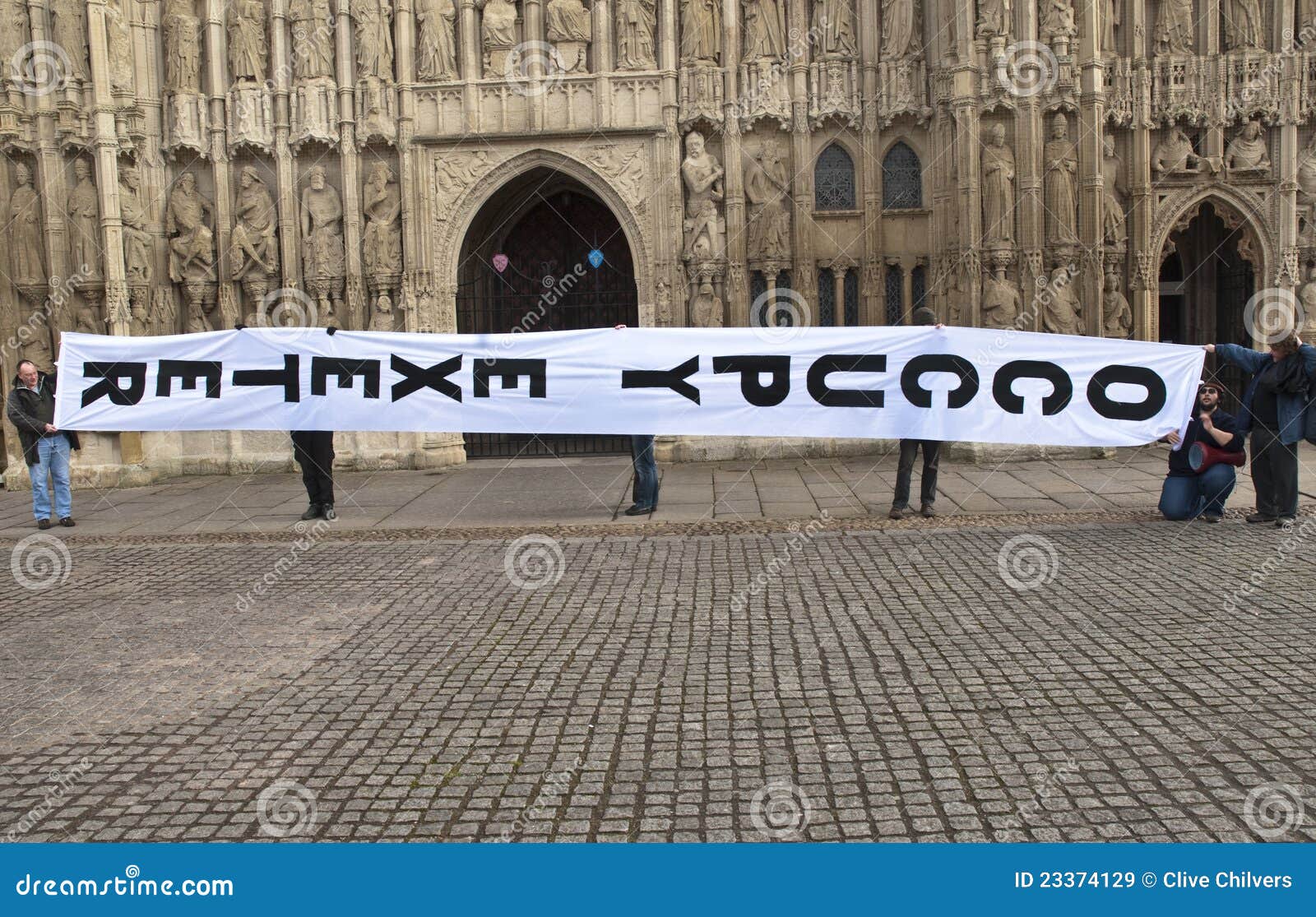 The Huge Occupy Exeter Banner Made for Site 2 Editorial Stock Image