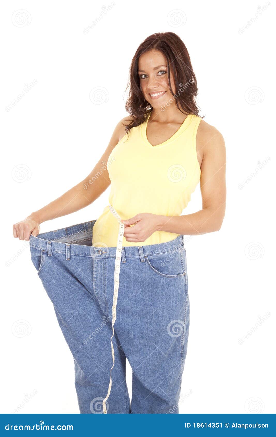 Skinny Weight Loss Woman Show Flat Stomach Pulling by Hand Oversized Big  Blue Pants Jeans. Slim Body Low Fat Healthy Size Athletic Stock Photo -  Image of large, body: 214863780