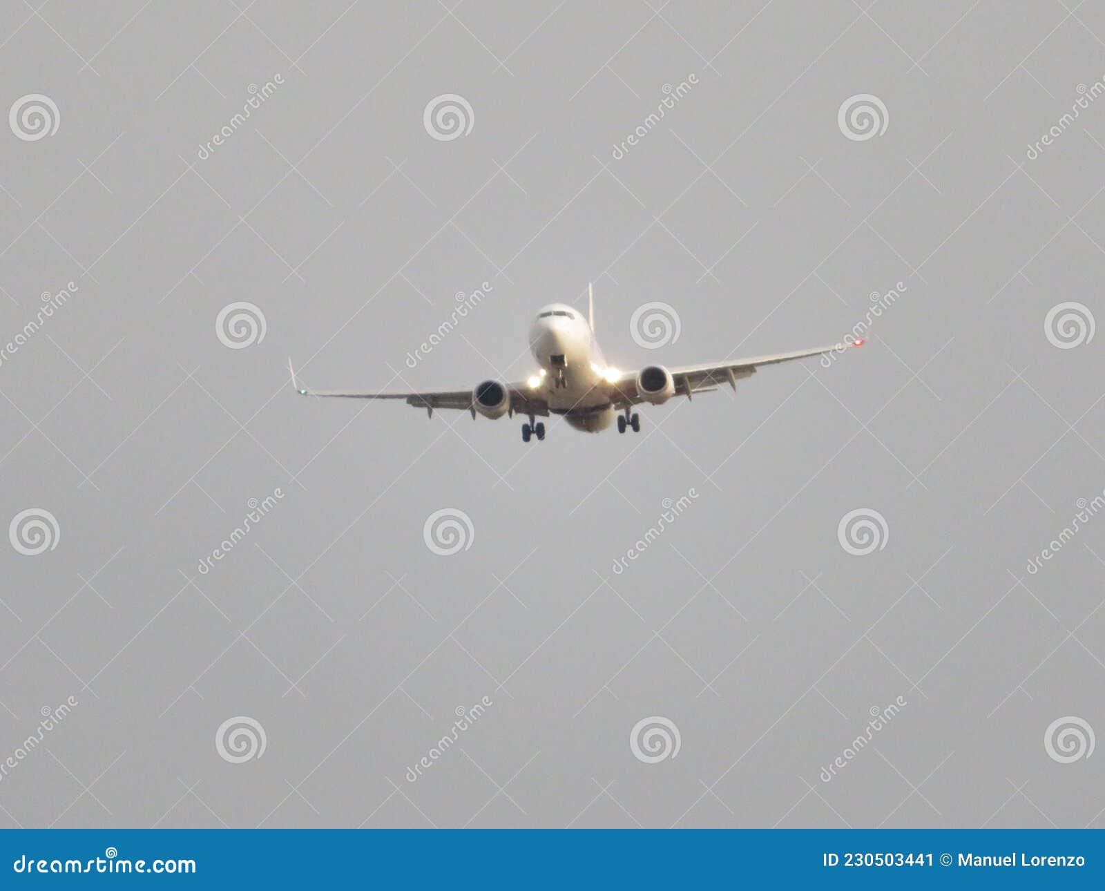 huge passenger plane flying preparing for landing