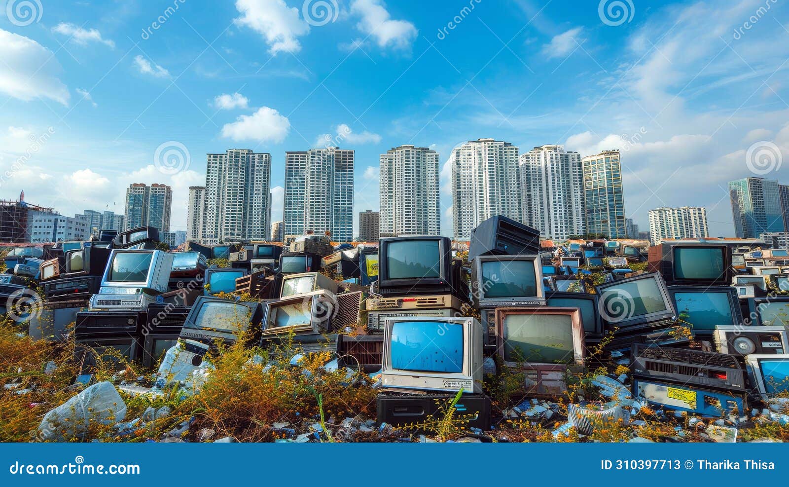 electronic waste concept. generated-ai