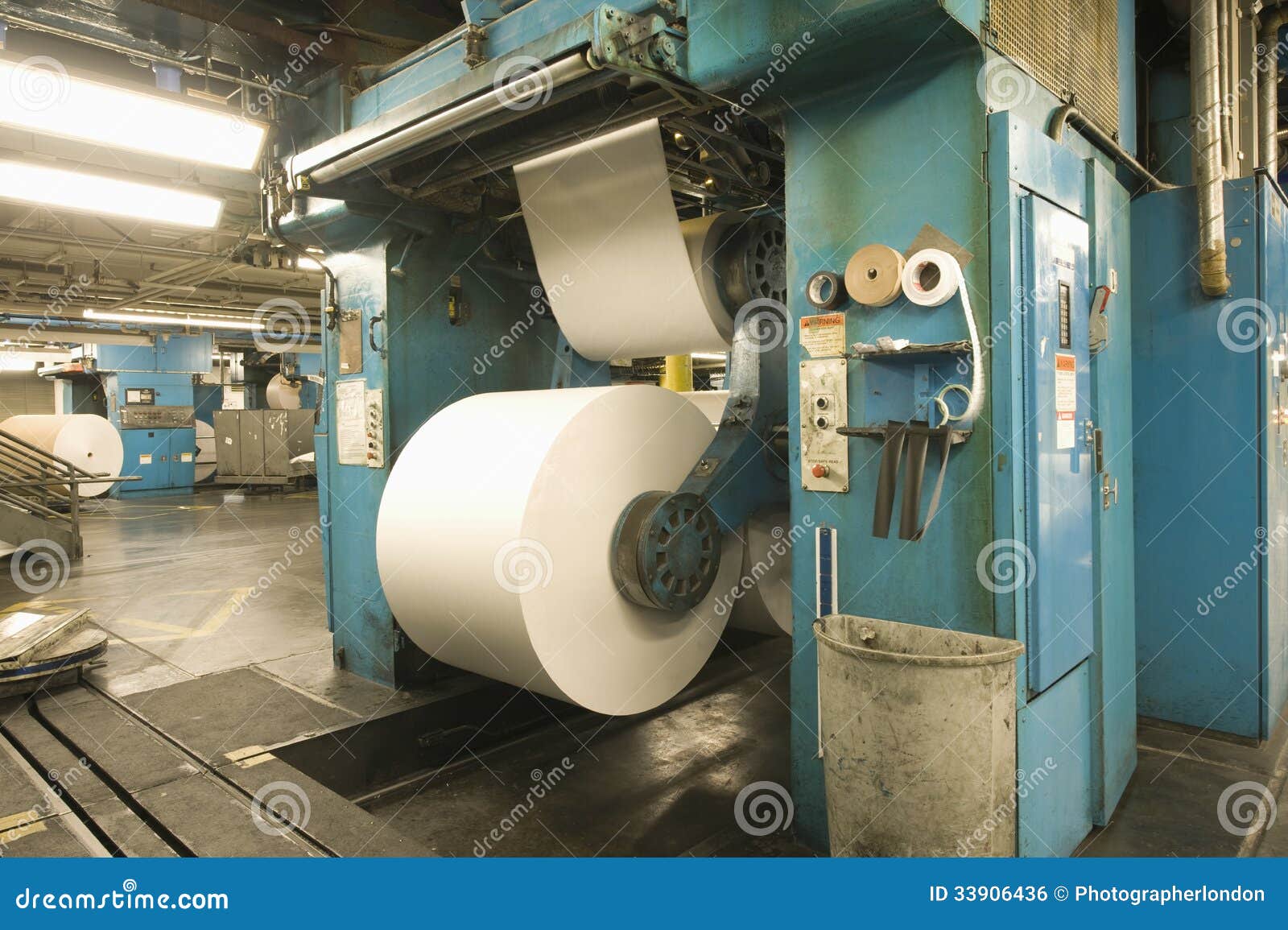 Huge Rolls of Paper in Newspaper Factory Stock Photo Image of