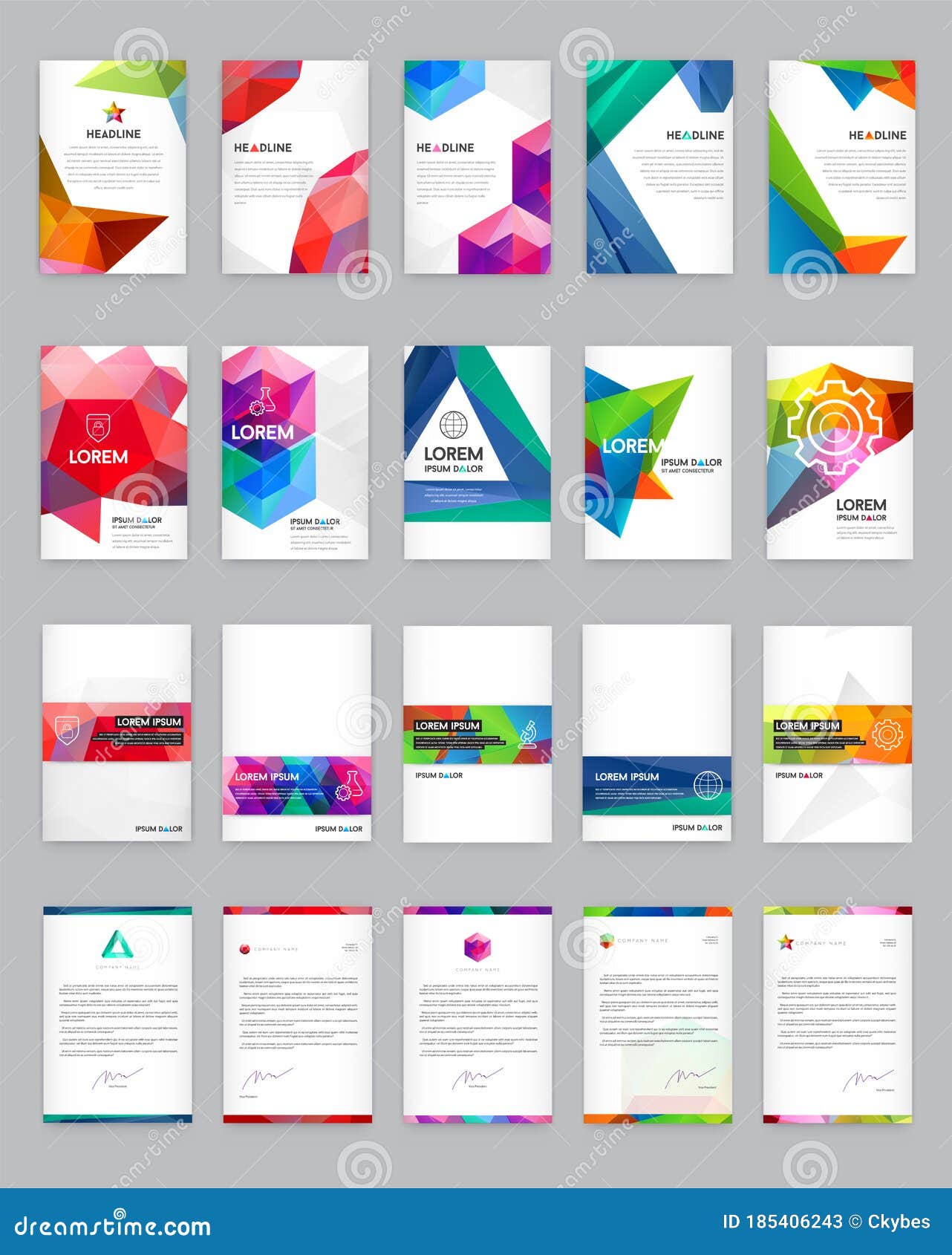 huge set of visual identity