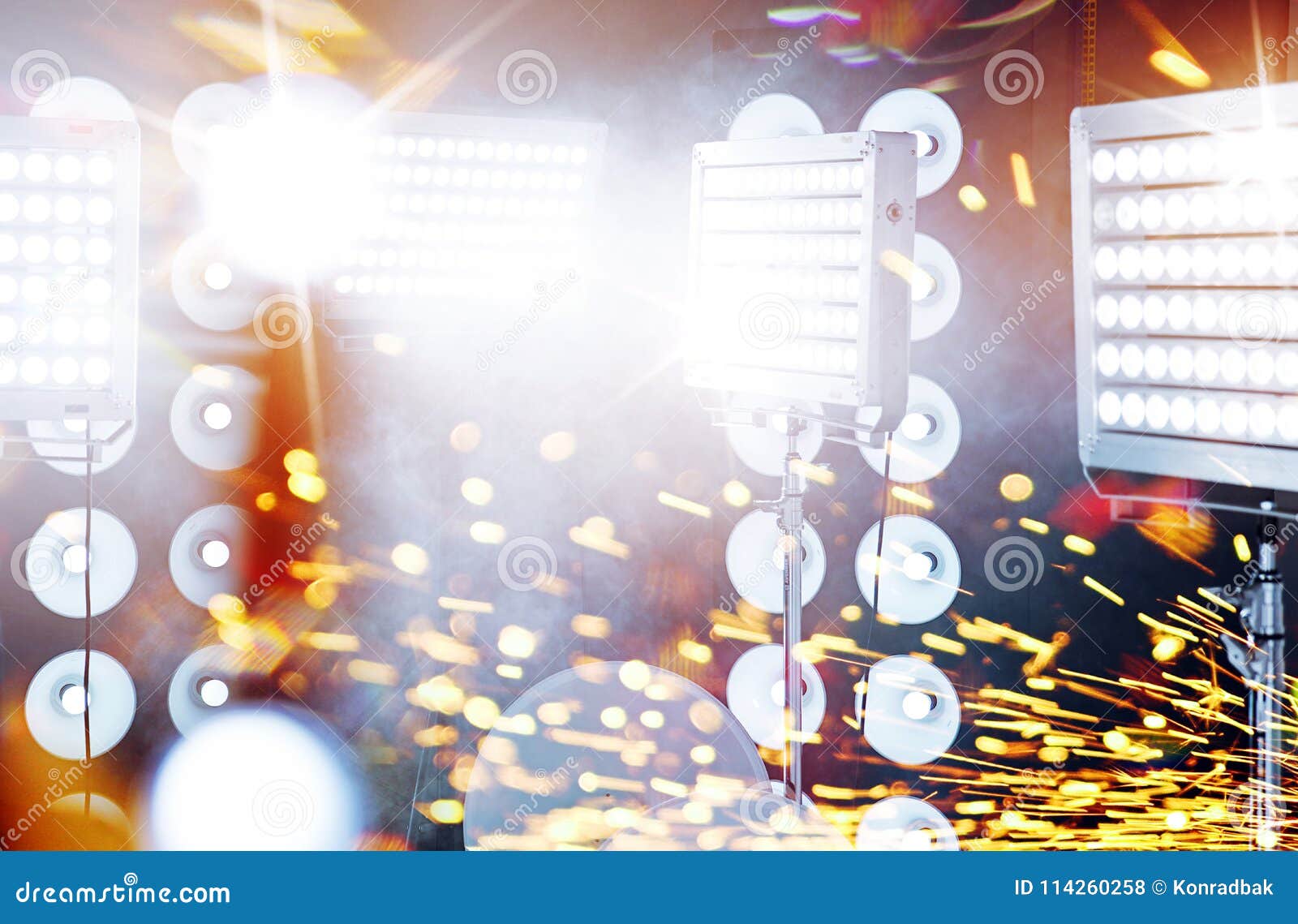 Huge Spotlights on a Concert Stage Stock Photo Image of