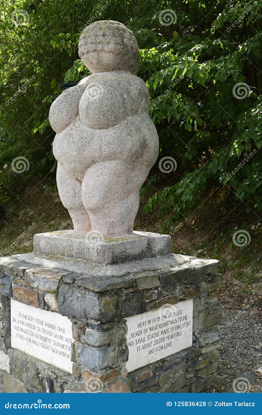 huge statue of venus of willendorf in austria.