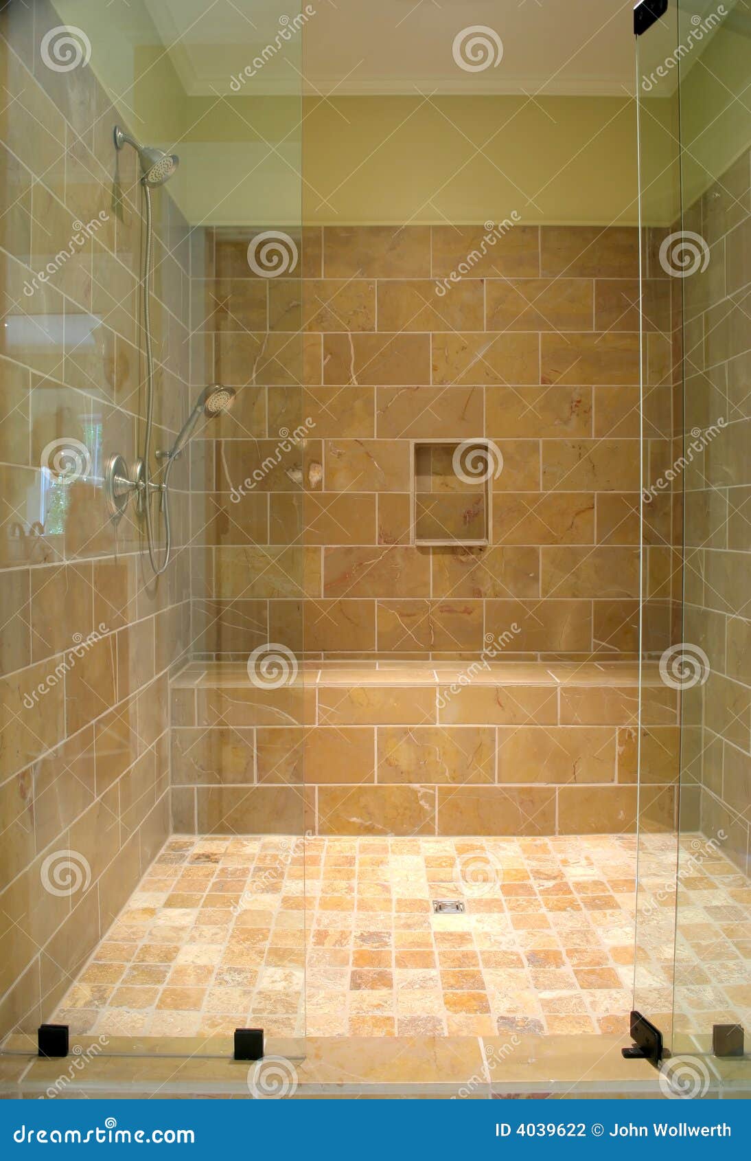 Huge Stone and Glass Shower Stock Photo Image of niche, estate 4039622