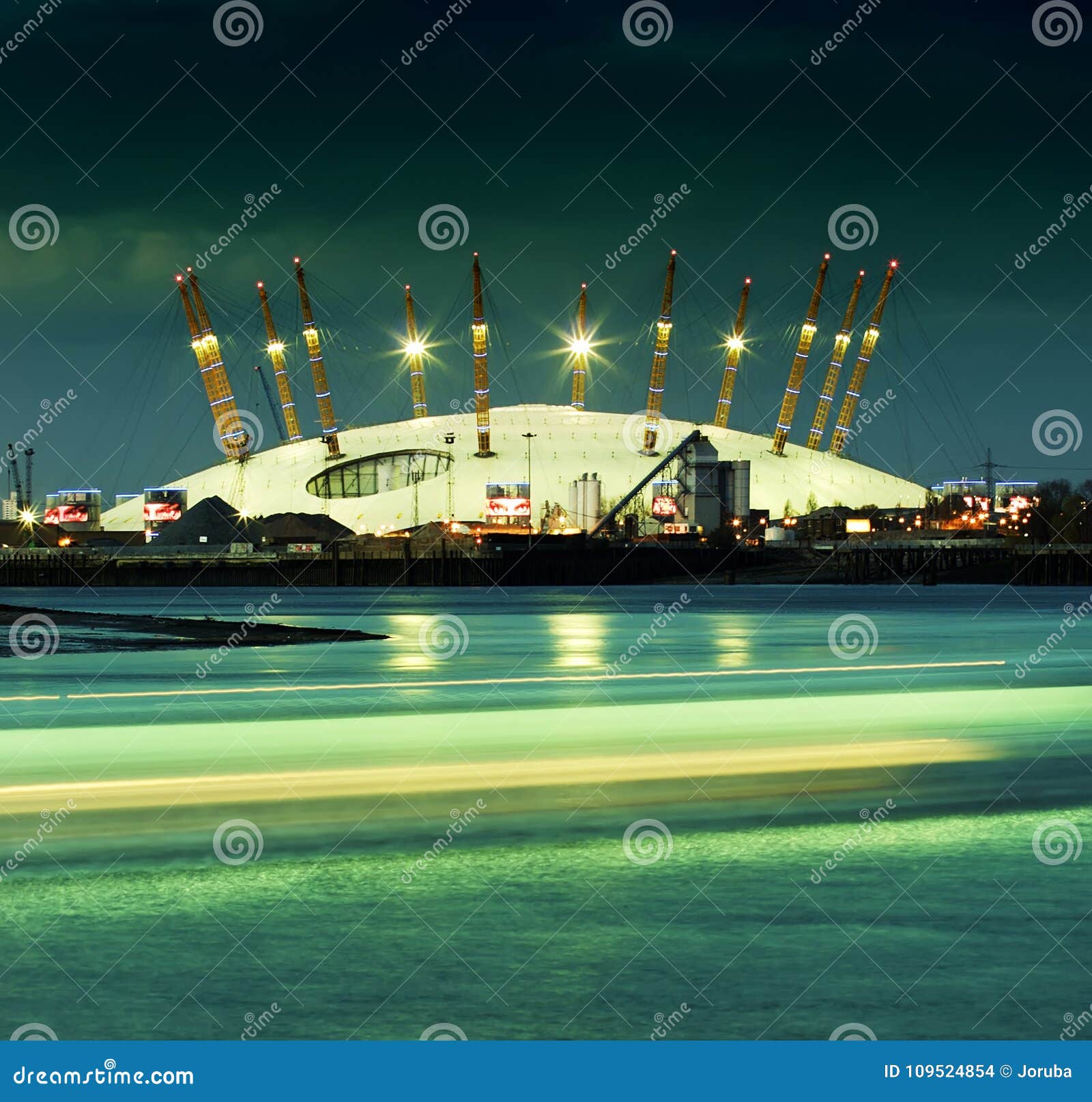 Huge Tent at the Bankside London at Evening Stock Photo Image of