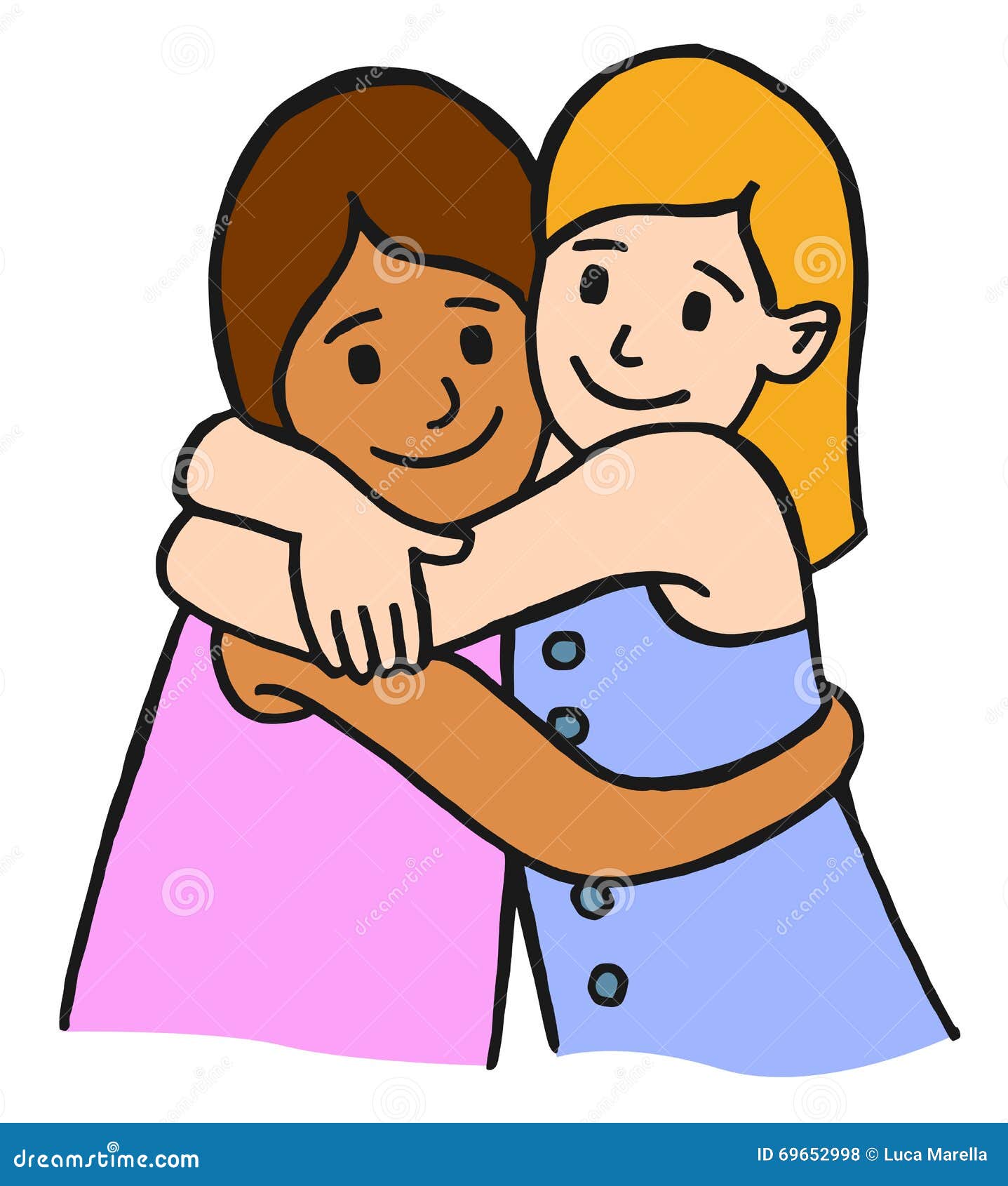 Hugging children friends stock vector. Image of cartoonish - 69652998