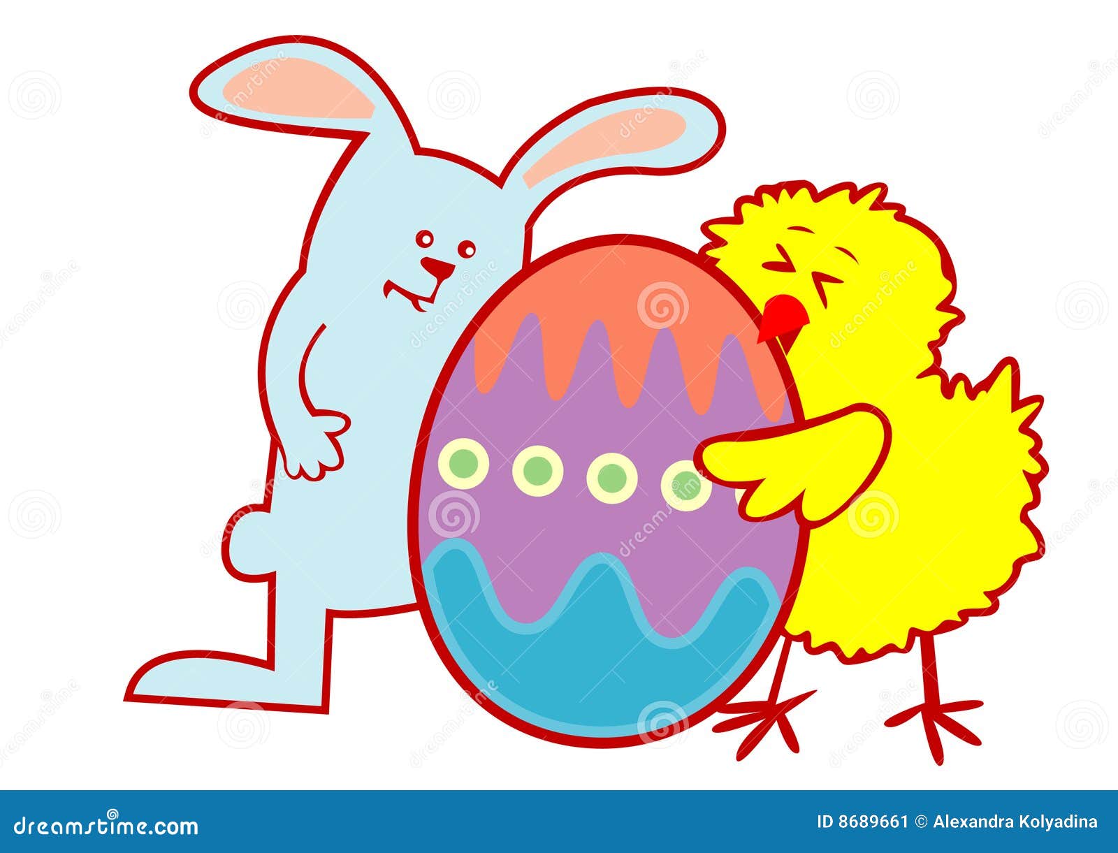 Hugging an Easter egg stock vector. Illustration of bunnies 8689661