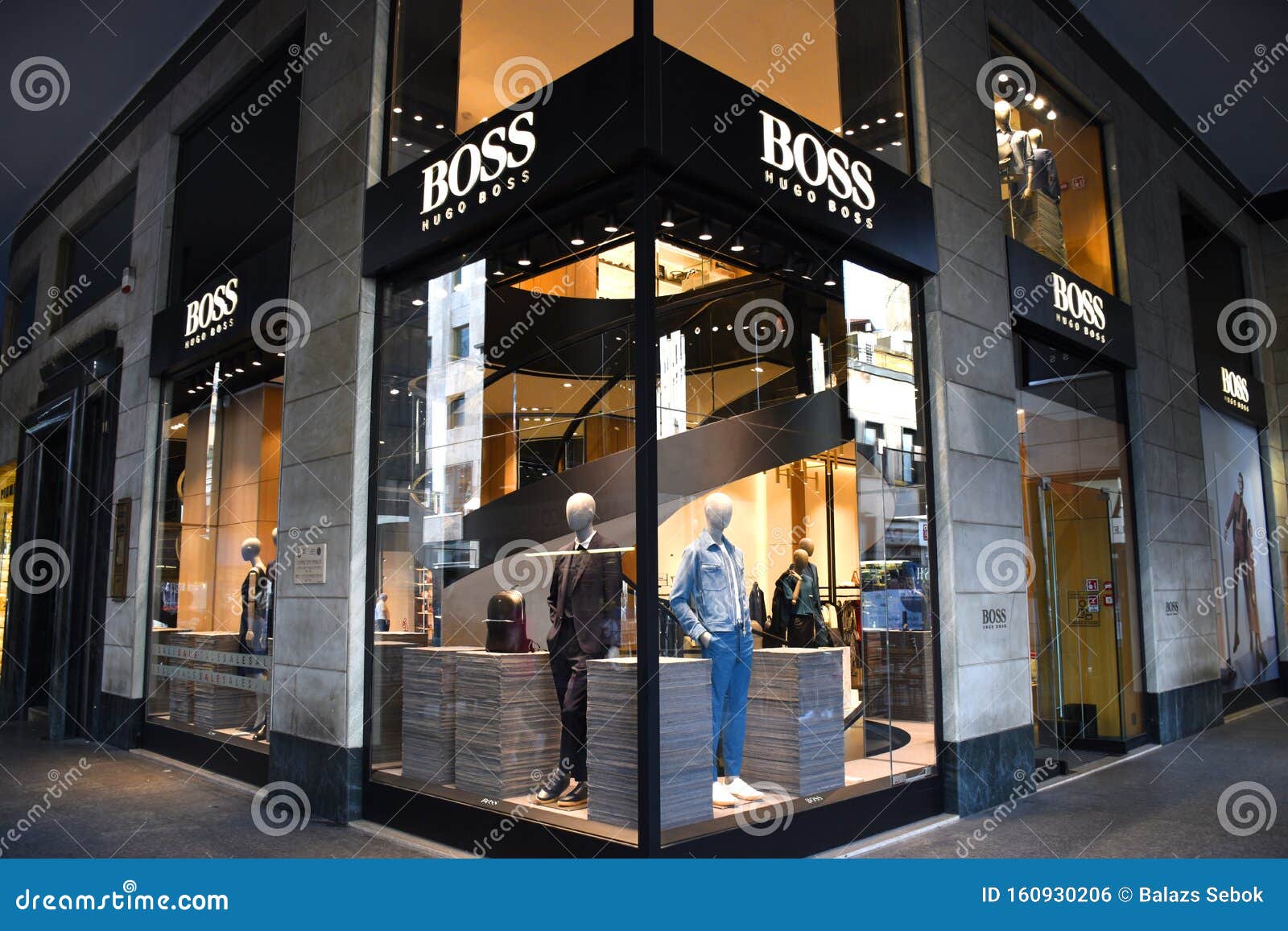 Hugo Boss Store Displays At The Corner Editorial Photo - Image of  handcrafted, brand: 160930206