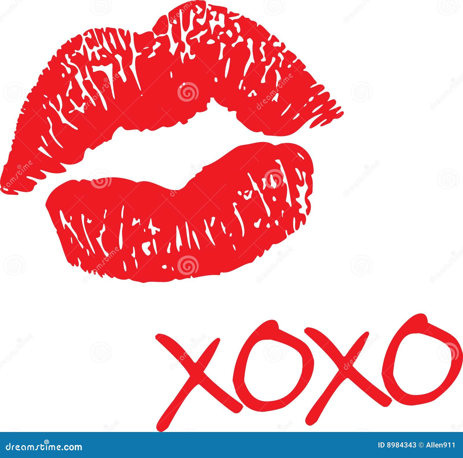 Hugs and kisses stock vector. Illustration of kiss, paint - 8984343