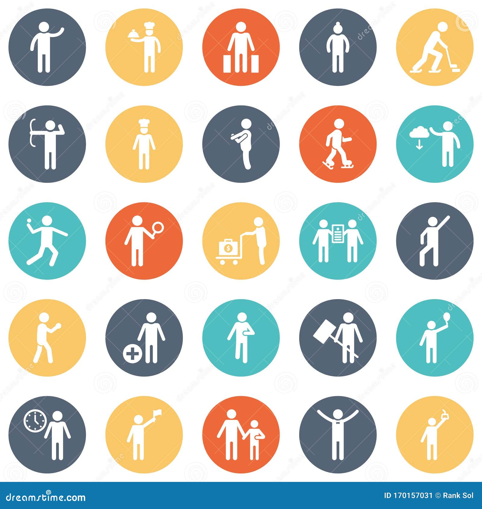 human activity  icons set every single icon can be easily modified or edited