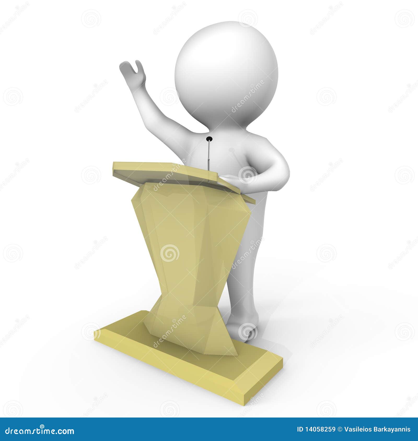 A Human Behind a Podium - a 3d Image Stock Illustration - Illustration ...