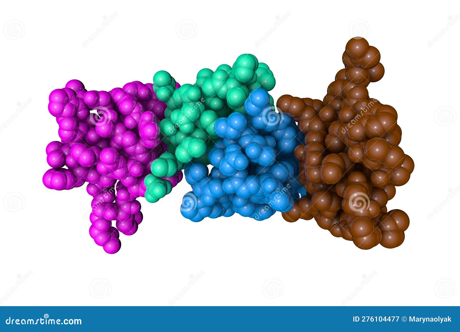 human beta-defensin-2. rendering with differently colored protein chains based on protein data bank. 3d 