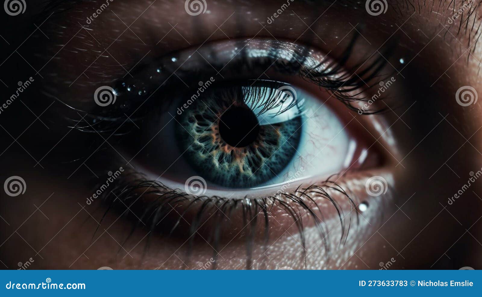 Human Blue Eye Extreme Close Up Macro Photography Ai Generated Stock ...