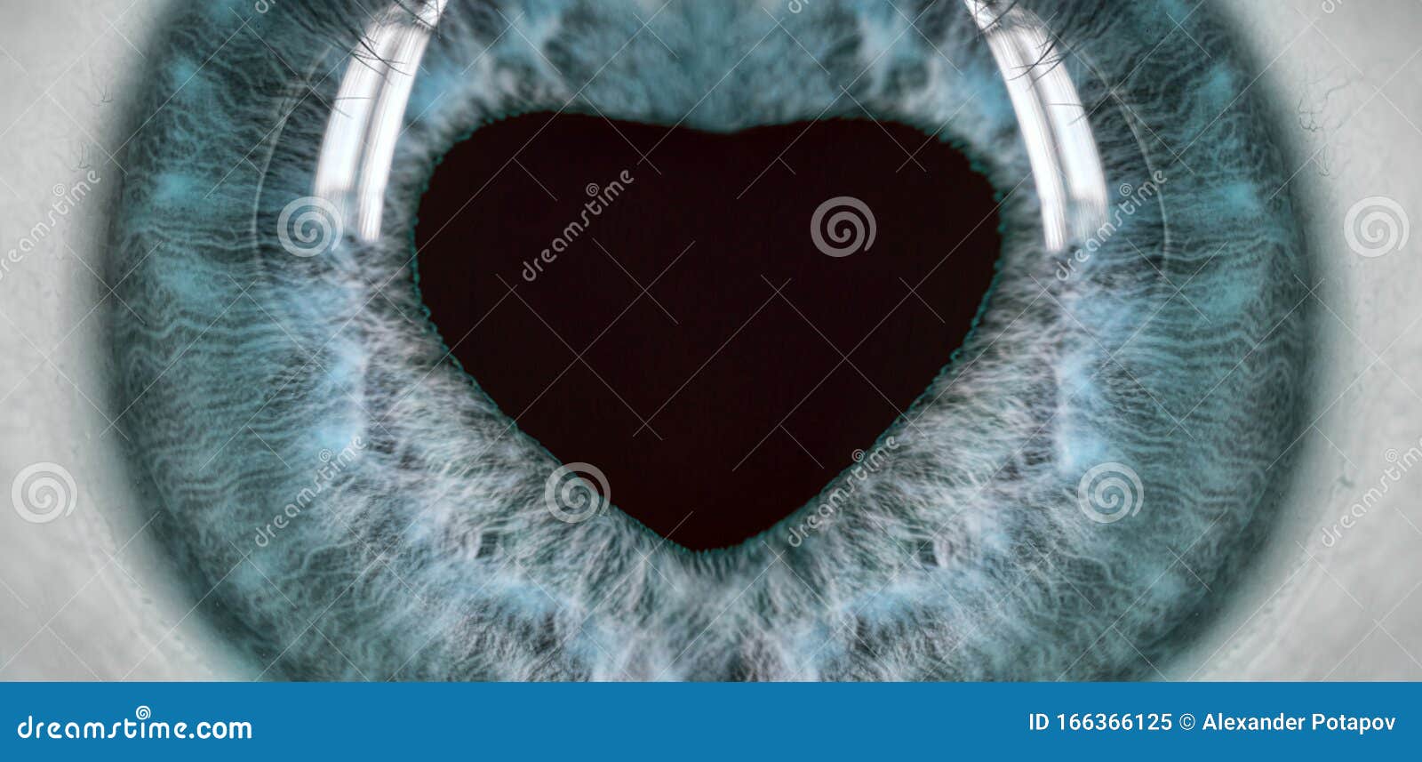 Human Blue Eye with Heart Shape Pupil Stock Image Image of detailed