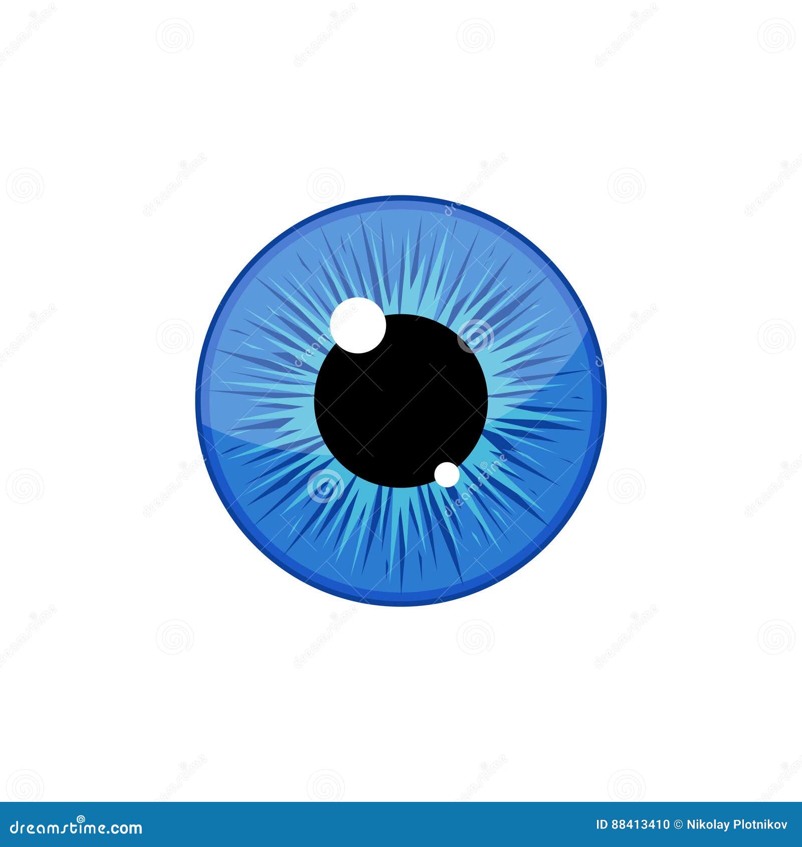 Human Blue Eyeball Iris Pupil Isolated on White Background. Eye Stock