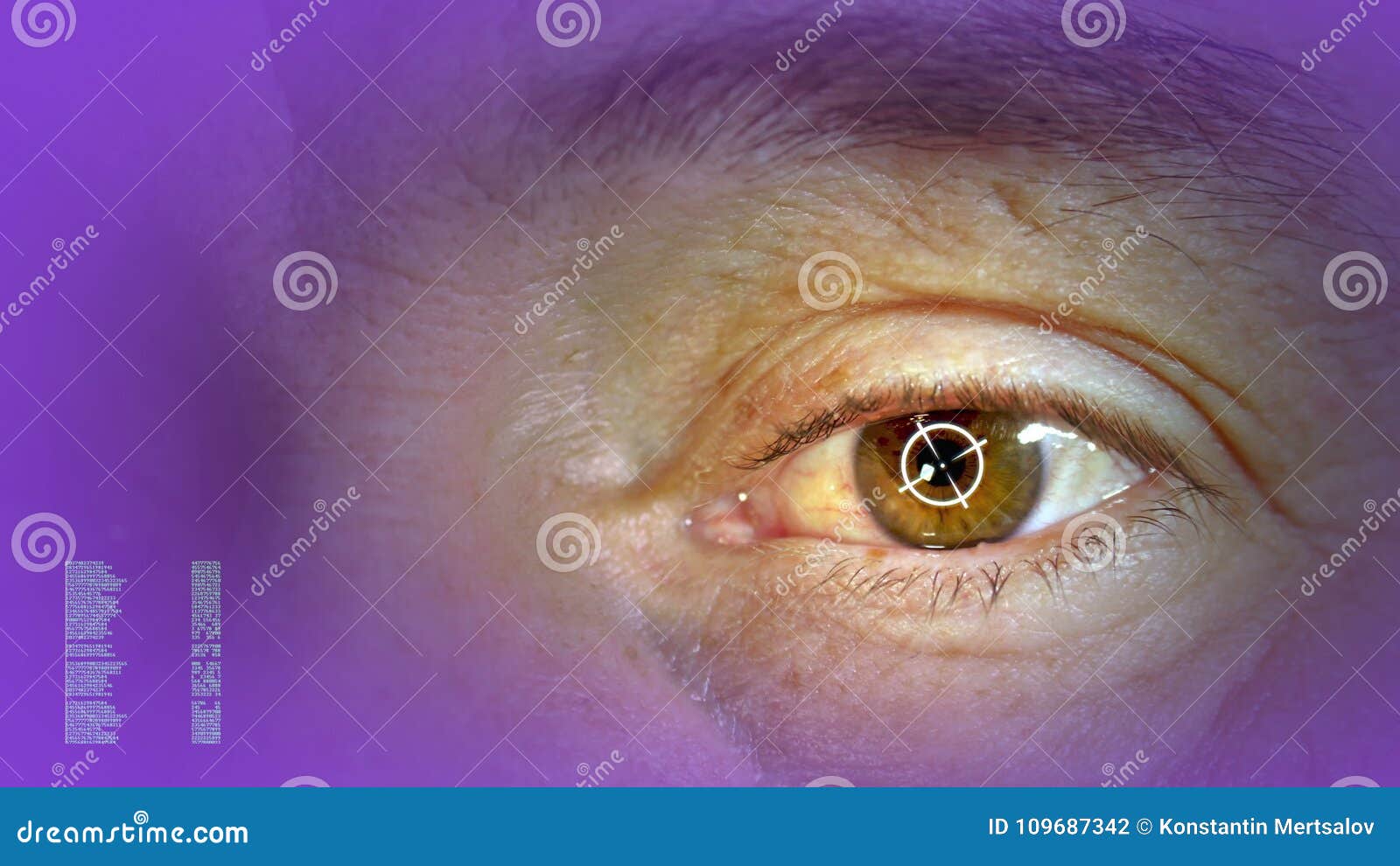 Human Body Parts. Human Eye Closeup. Screen Over Eye. Futuristic ...