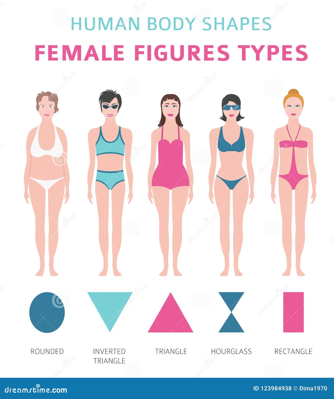 Different women s figures three female body types Vector Image