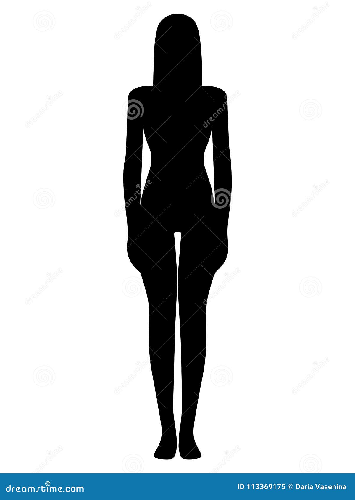 Human body silhouette stock vector. Illustration of female - 113369175