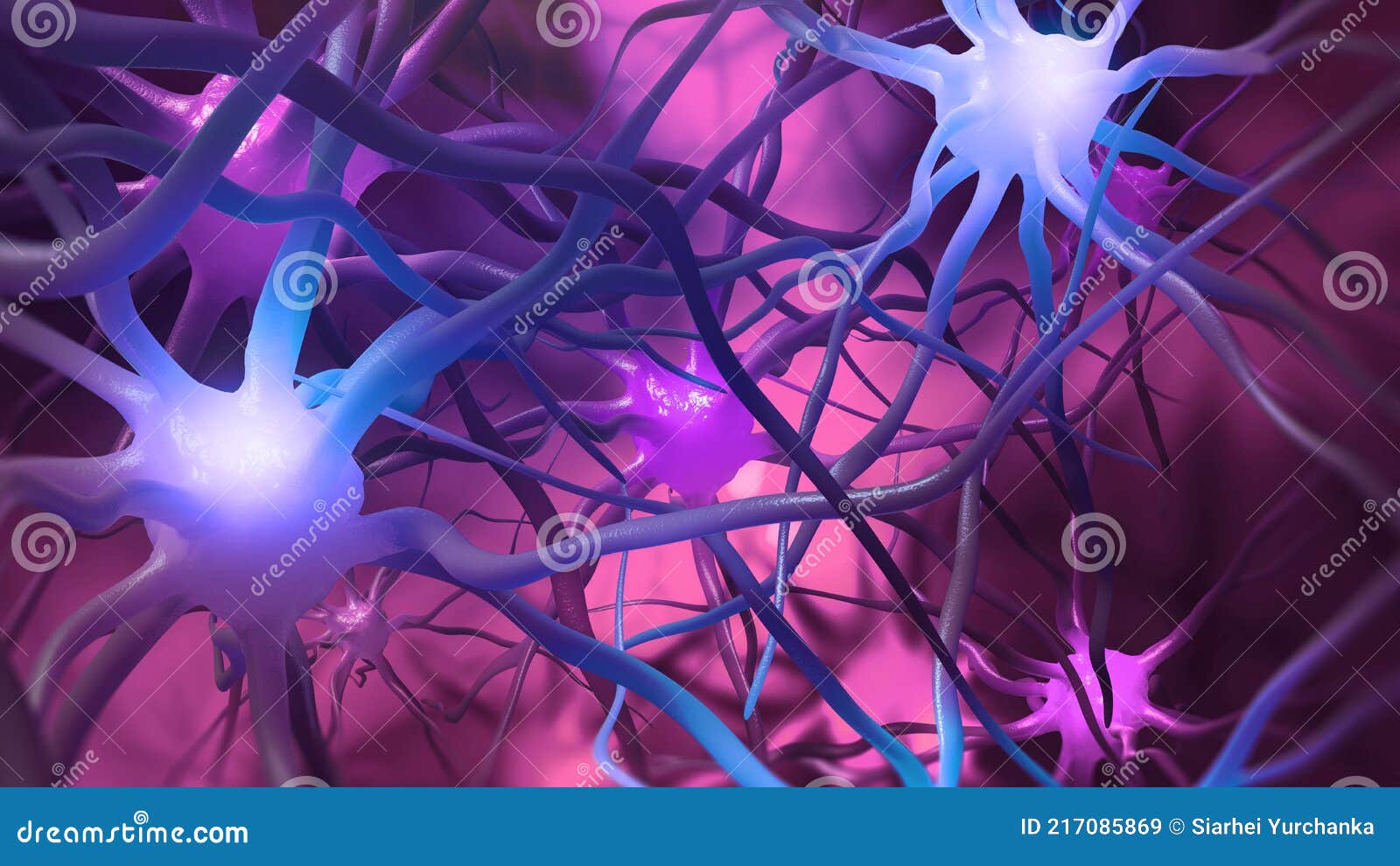 Human Brain, Neural Network, Neuron Connections. Electrical Impulses