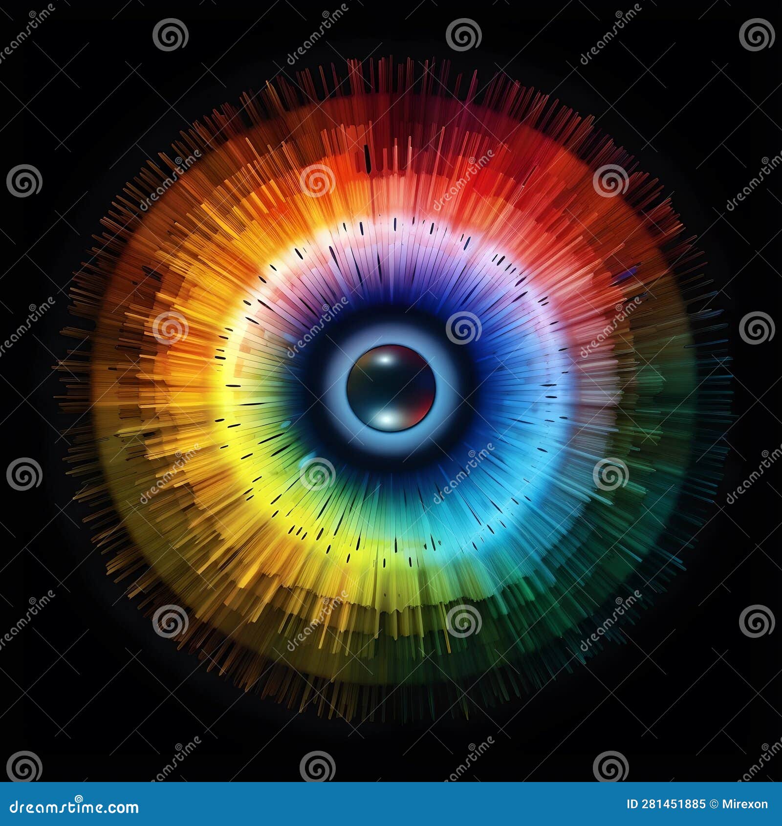 Human Bright Rainbow Iris Eye. Generative AI Stock Illustration