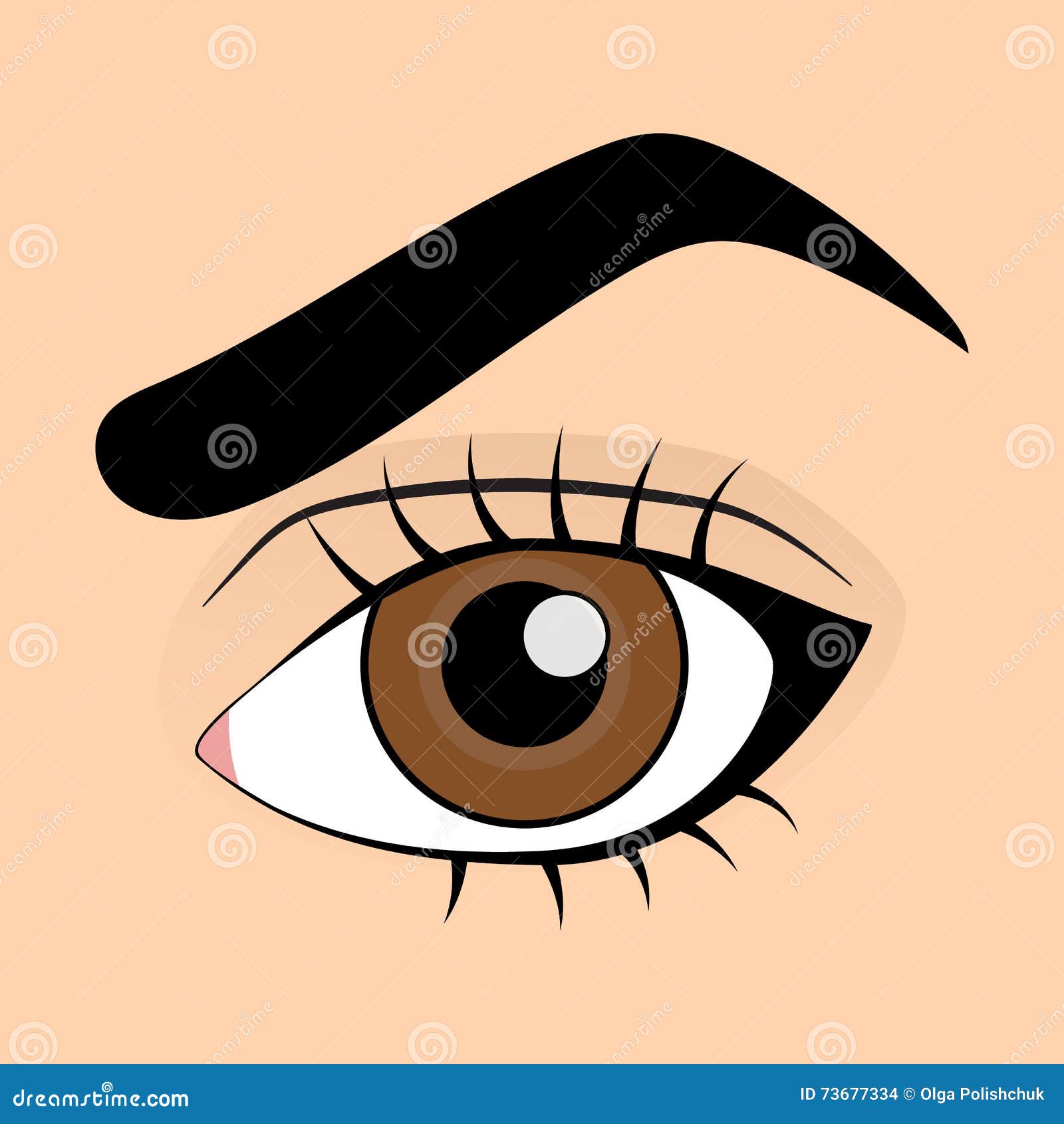 Human brown eye stock illustration. Illustration of eyesight 73677334