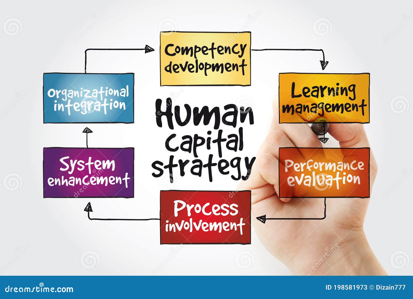 Human Capital Strategy Mind Map with Marker, Business Concept Stock Image Image of human