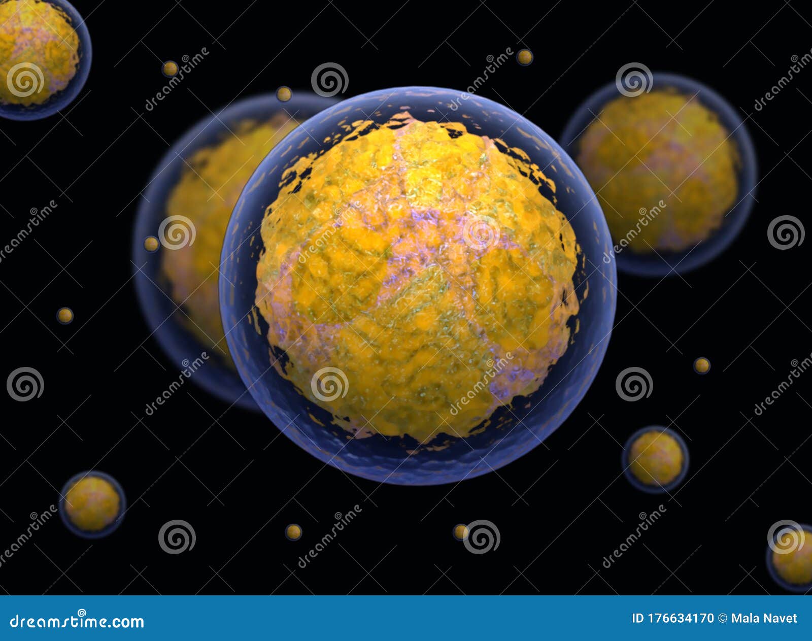 nucleolus, nucleus, 3d stem cell.