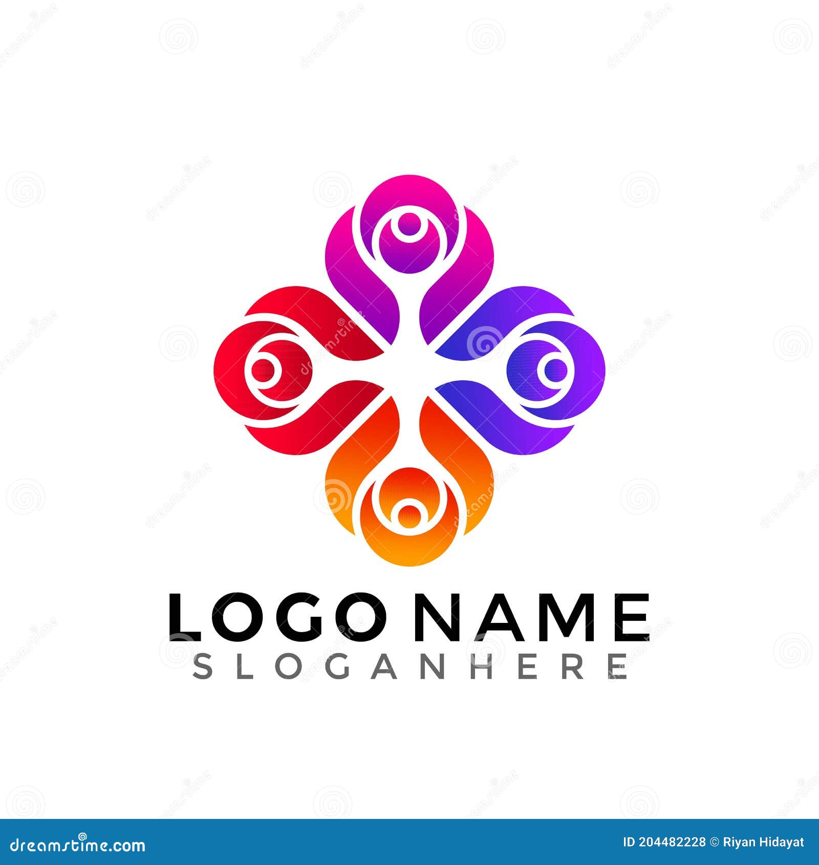 Human Community Logo, People Group Modern Colorful Logos Designs Vector ...