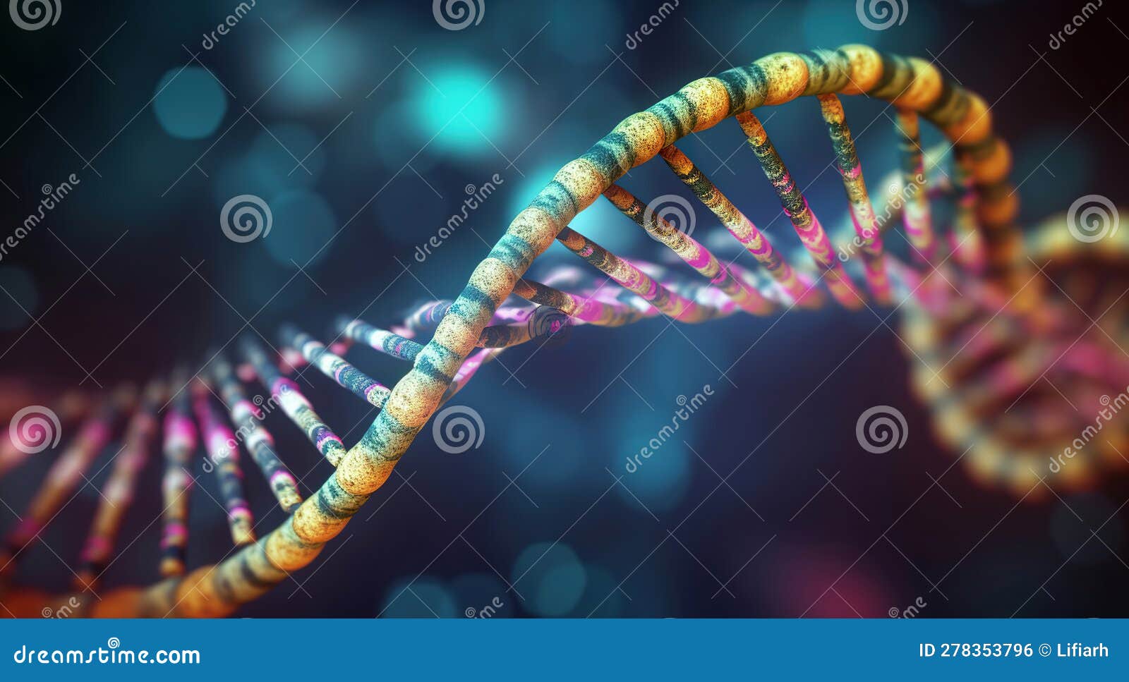 Human DNA Strand Double Helix Macro, Generative AI Stock Illustration Illustration of strand