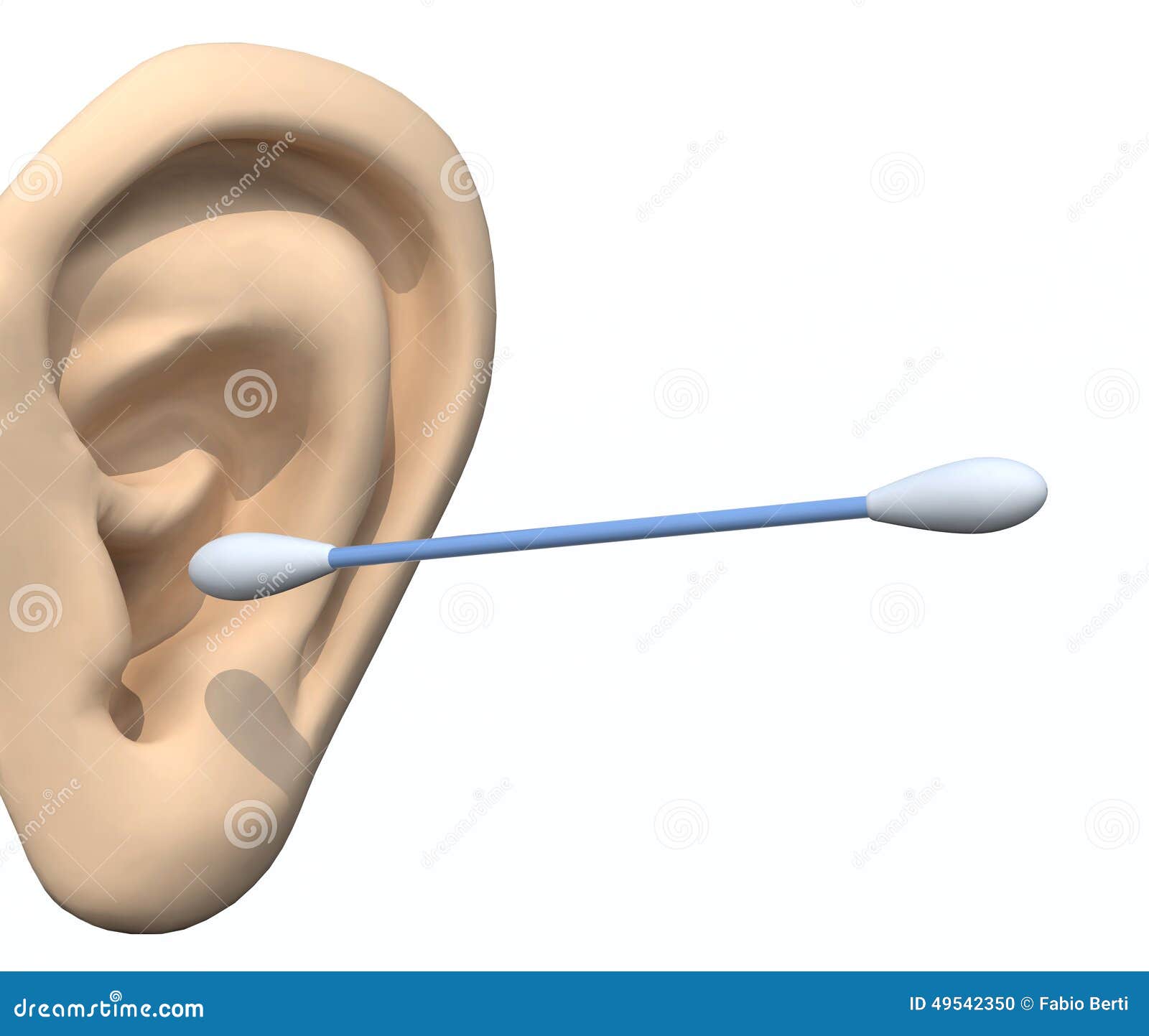 Human ear and cotton swabs stock illustration. Illustration of hygiene