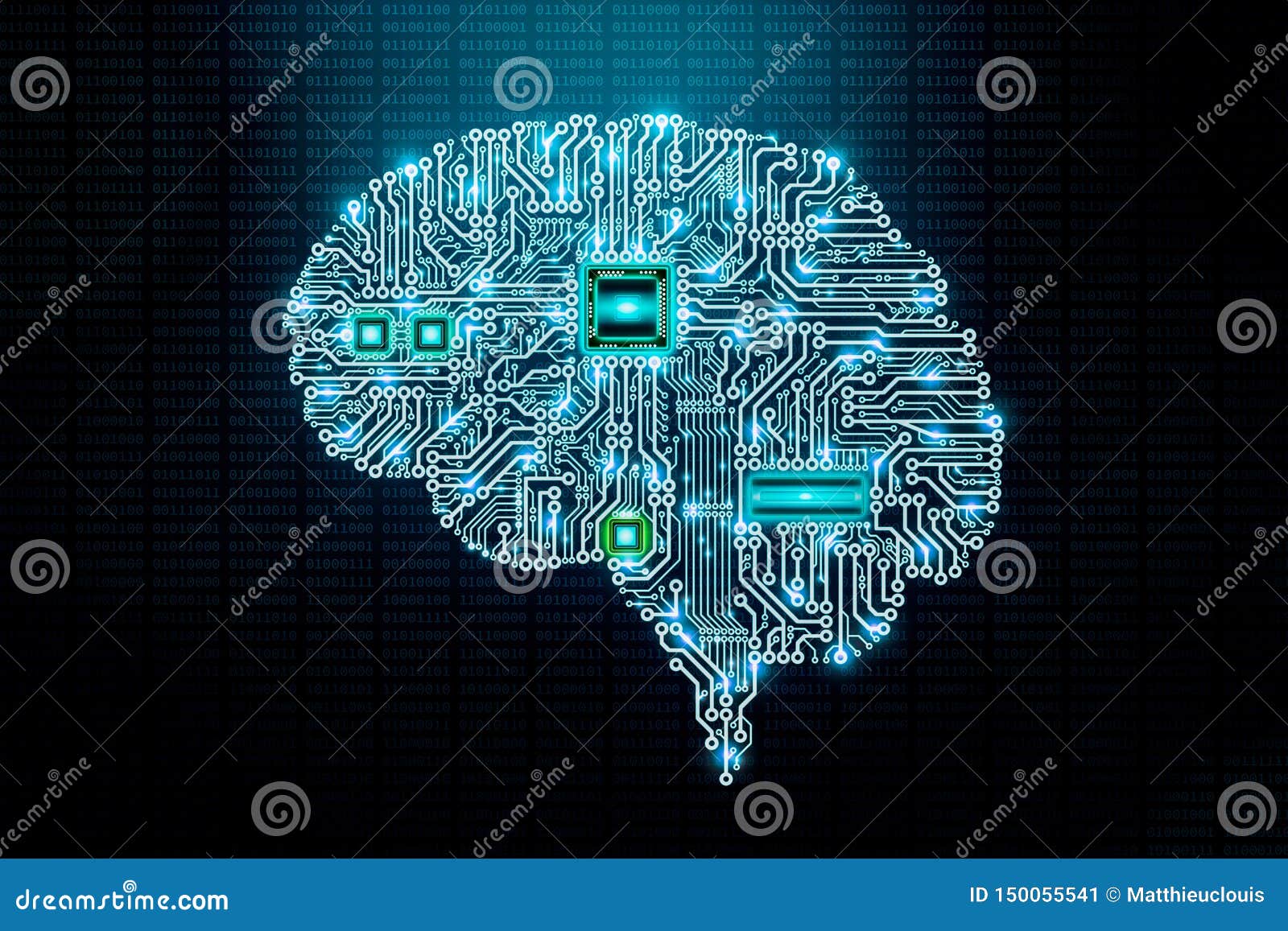 Human Electronic Brain Printed Circuit Board or Pcb Design with ...