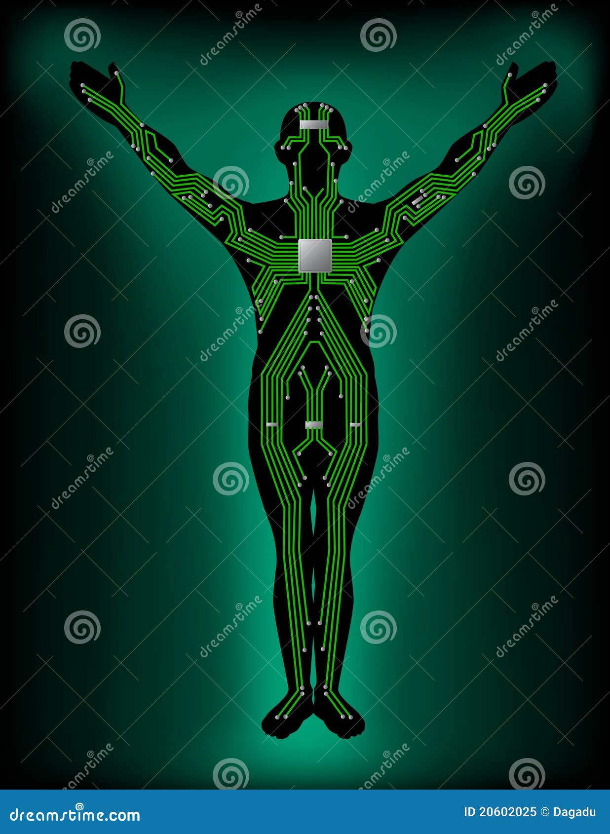 Human electronic circuit stock vector. Illustration of conceptual