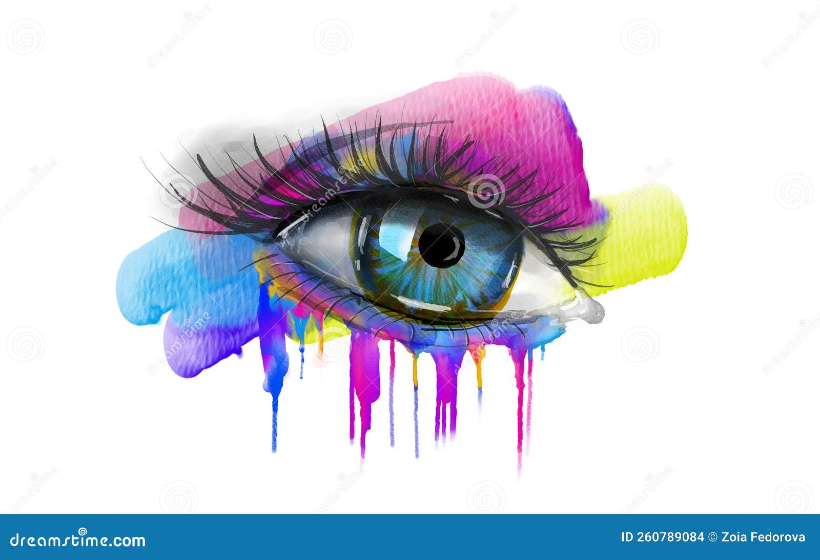 Human Eye with Strokes of Paint Stock Illustration Illustration of