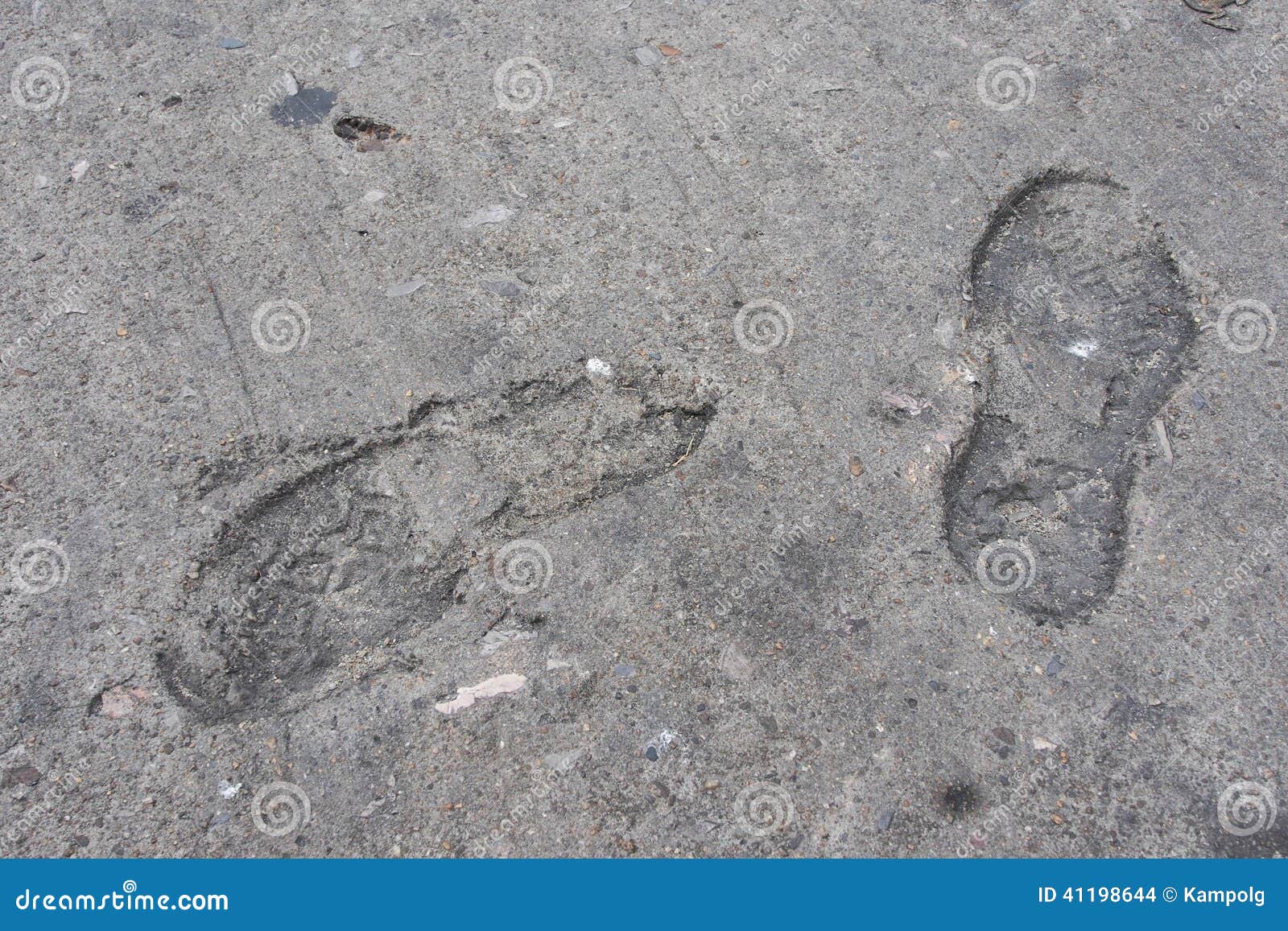 Human Footprint on Dry Cement Stock Photo - Image of mistake, grey