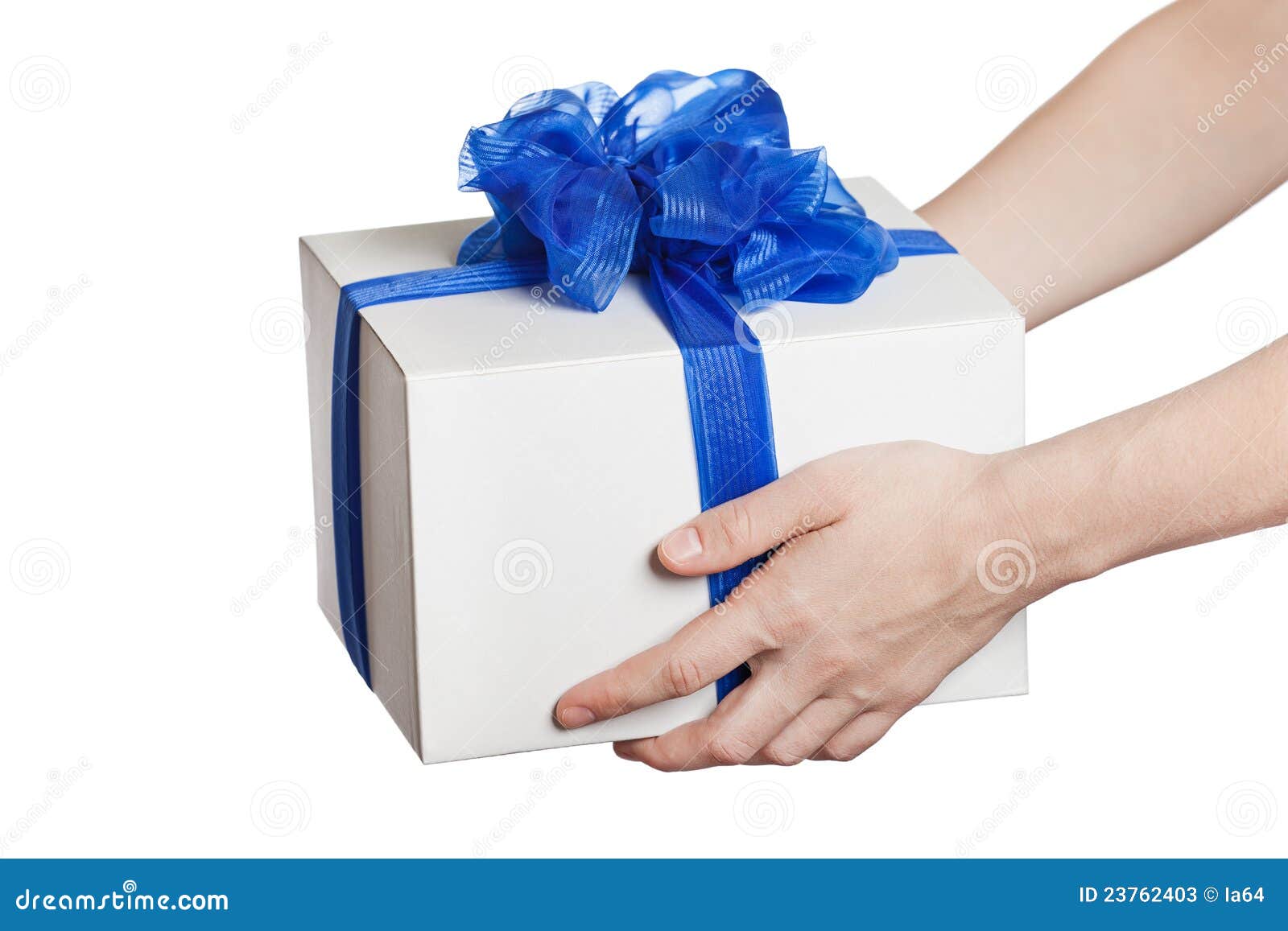 Human Hand Holding Gift or Present Box Stock Image Image of close