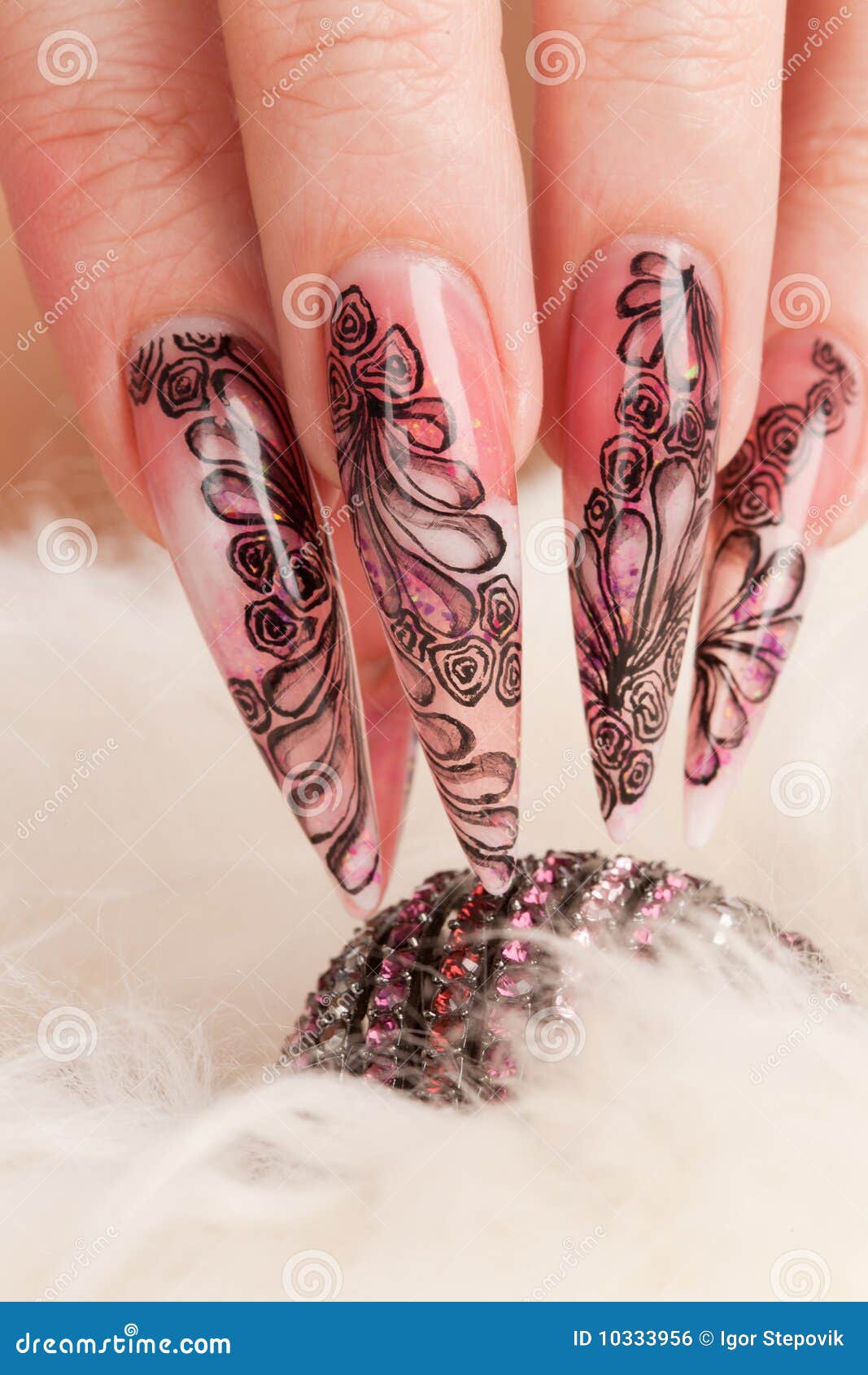 human hand with long fingernail