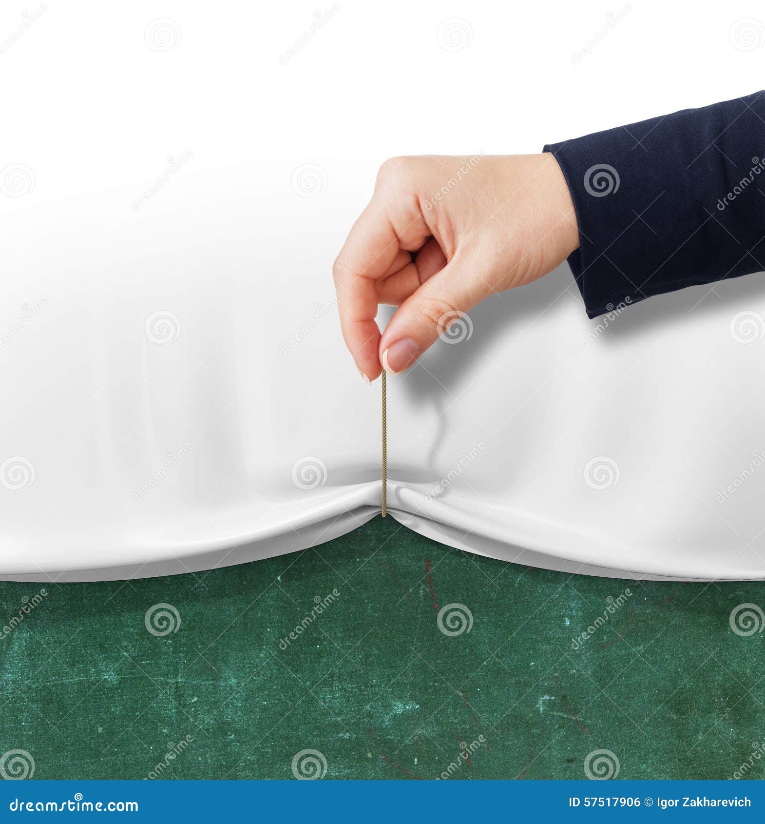 Human Hand Pull Rope To Open Curtain Stock Photo - Image of paper