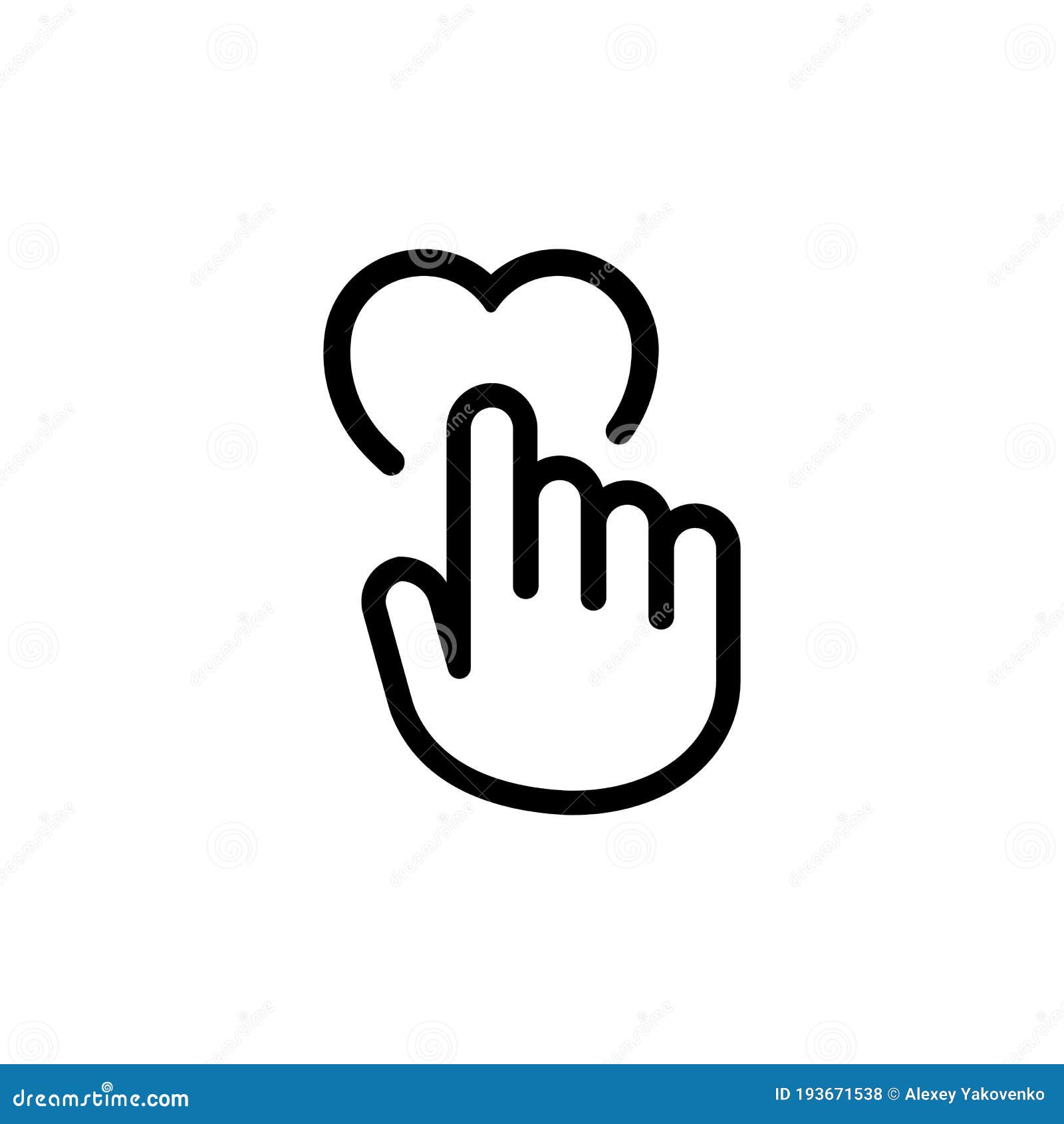 Human Hand is Pushing on Heart Icon. Love Symbol, Sign for Wedding ...